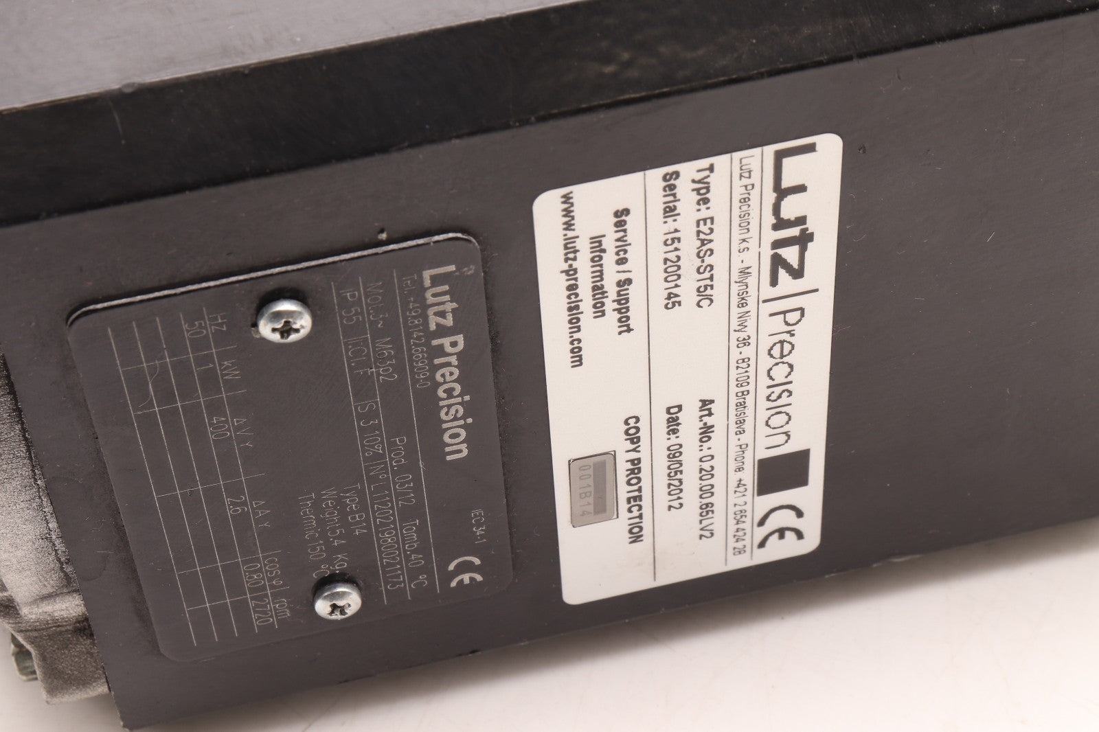 LUTZ PRECISION	E2AS-ST5/C  0.20.00.65LV2	3 PHASE MOTOR M63P2 L112021980021173