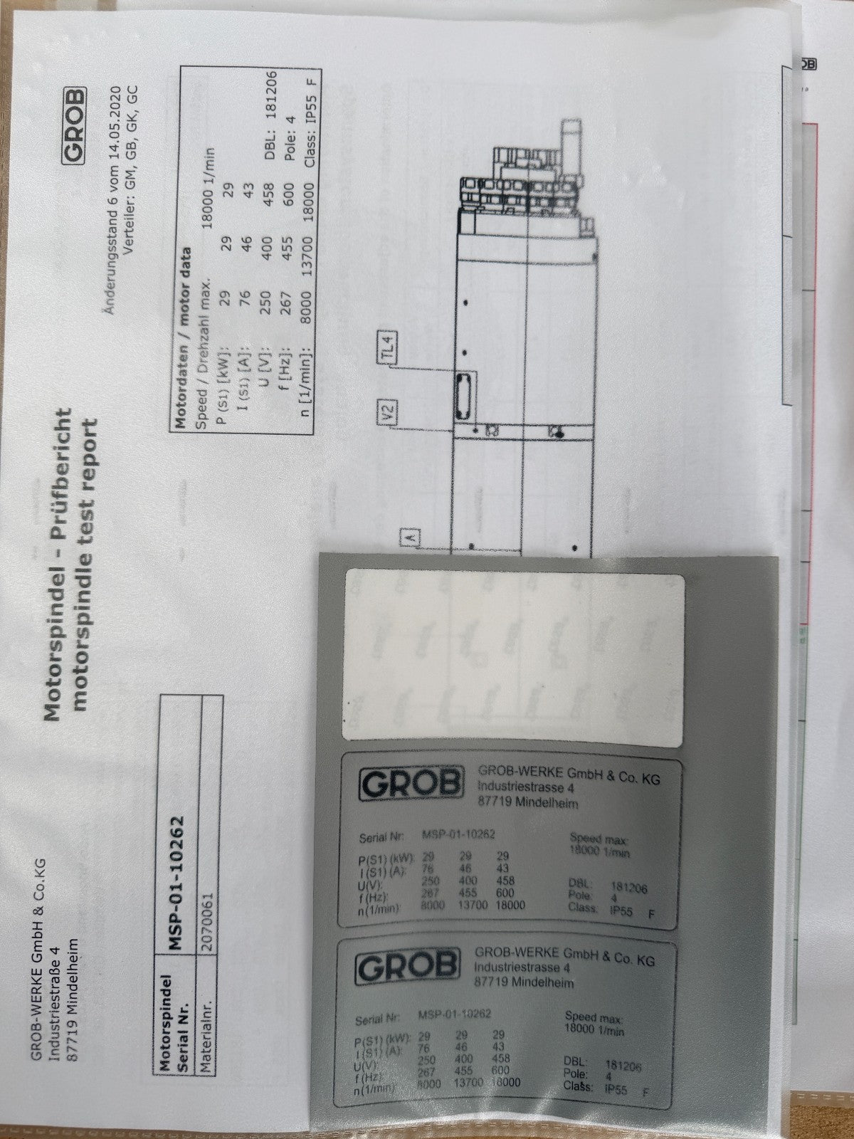 GROB	MOTORSPINDEL 80393557/20 	21660049 G303-1431-0001-03