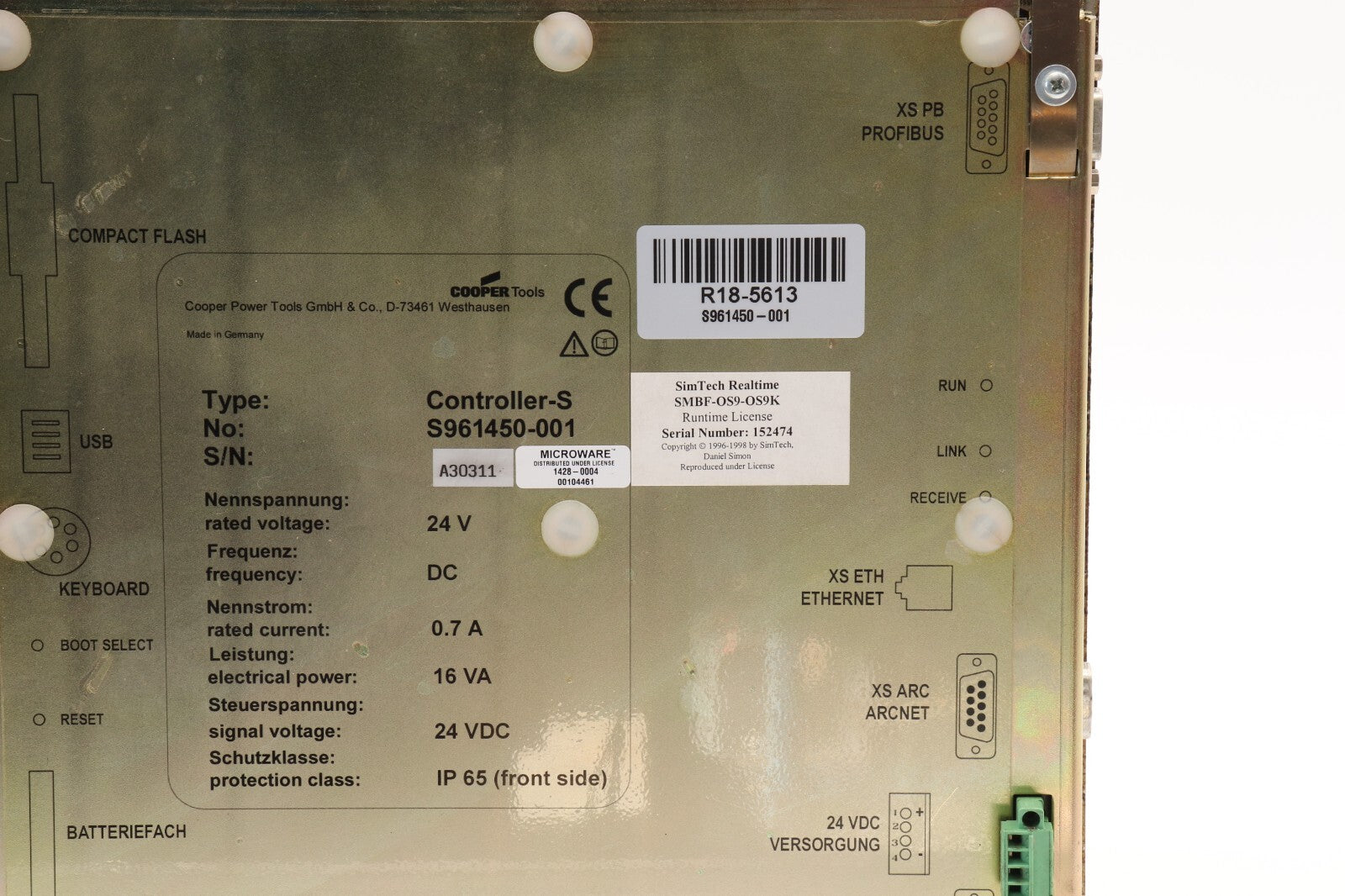 COOPER TOOLS CONTROLLER S S961450-001