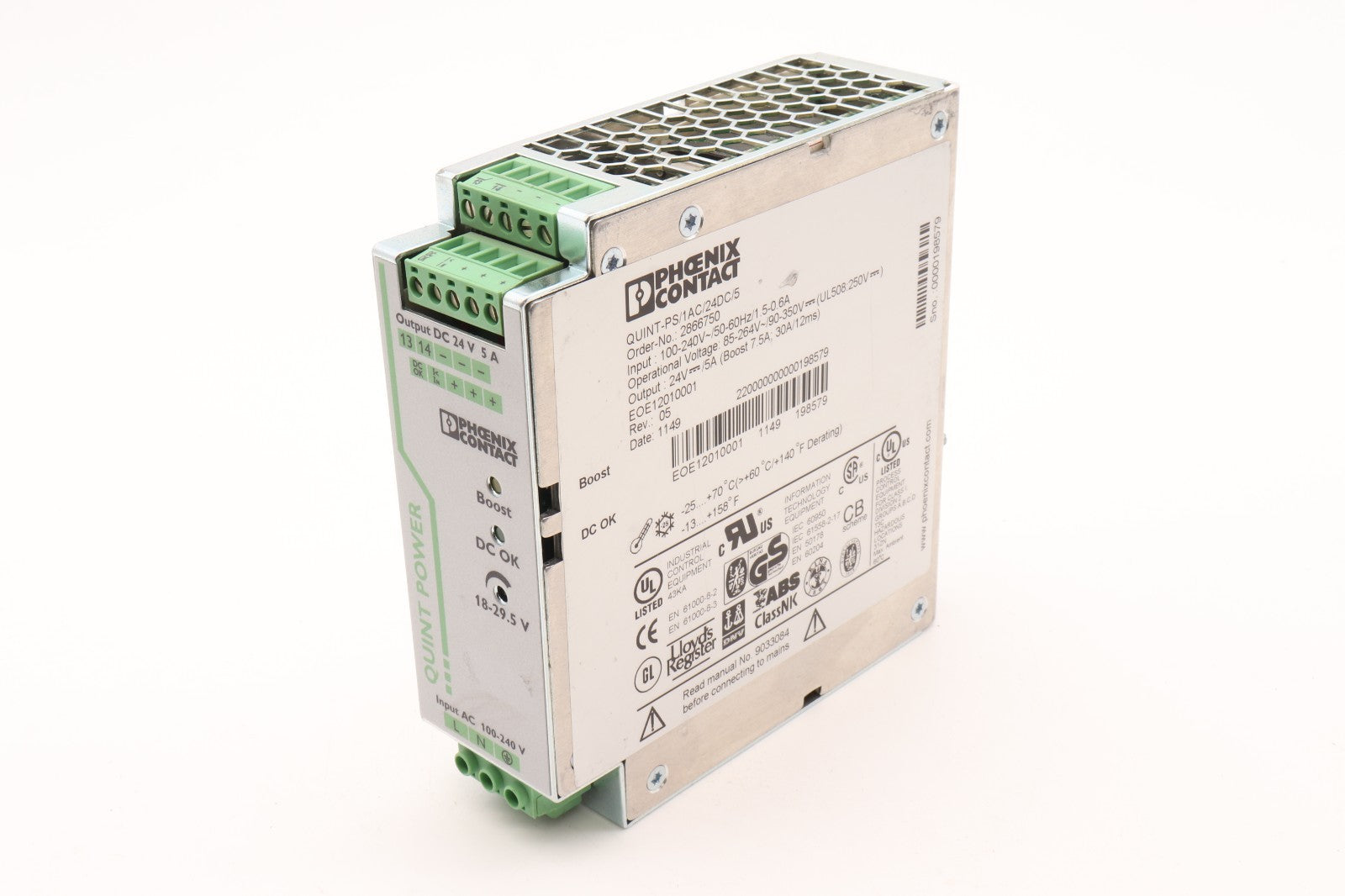 PHOENIX CONTACT  QUINT-PS/1AC/24DC/5	2866750 R18-9314