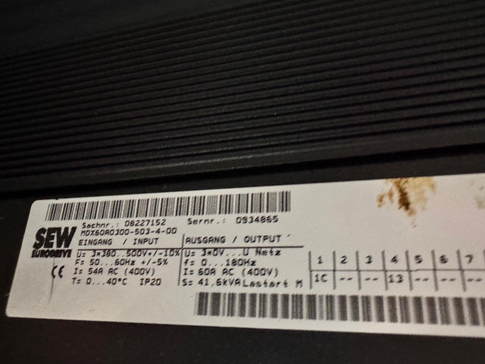 SEW EURODRIVE MC07B0300-503-4-00/FSC11B P/N: 08285306 MDX60A0300-503-4-00