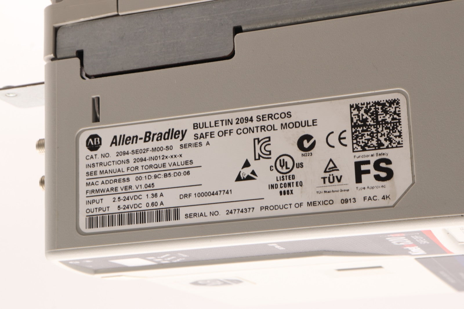 ALLEN-BRADLEY	POWER SERVO DRIVE KINETIX 6200 2094-SE02F-M00-S0 + 2094-BC04-M03-M