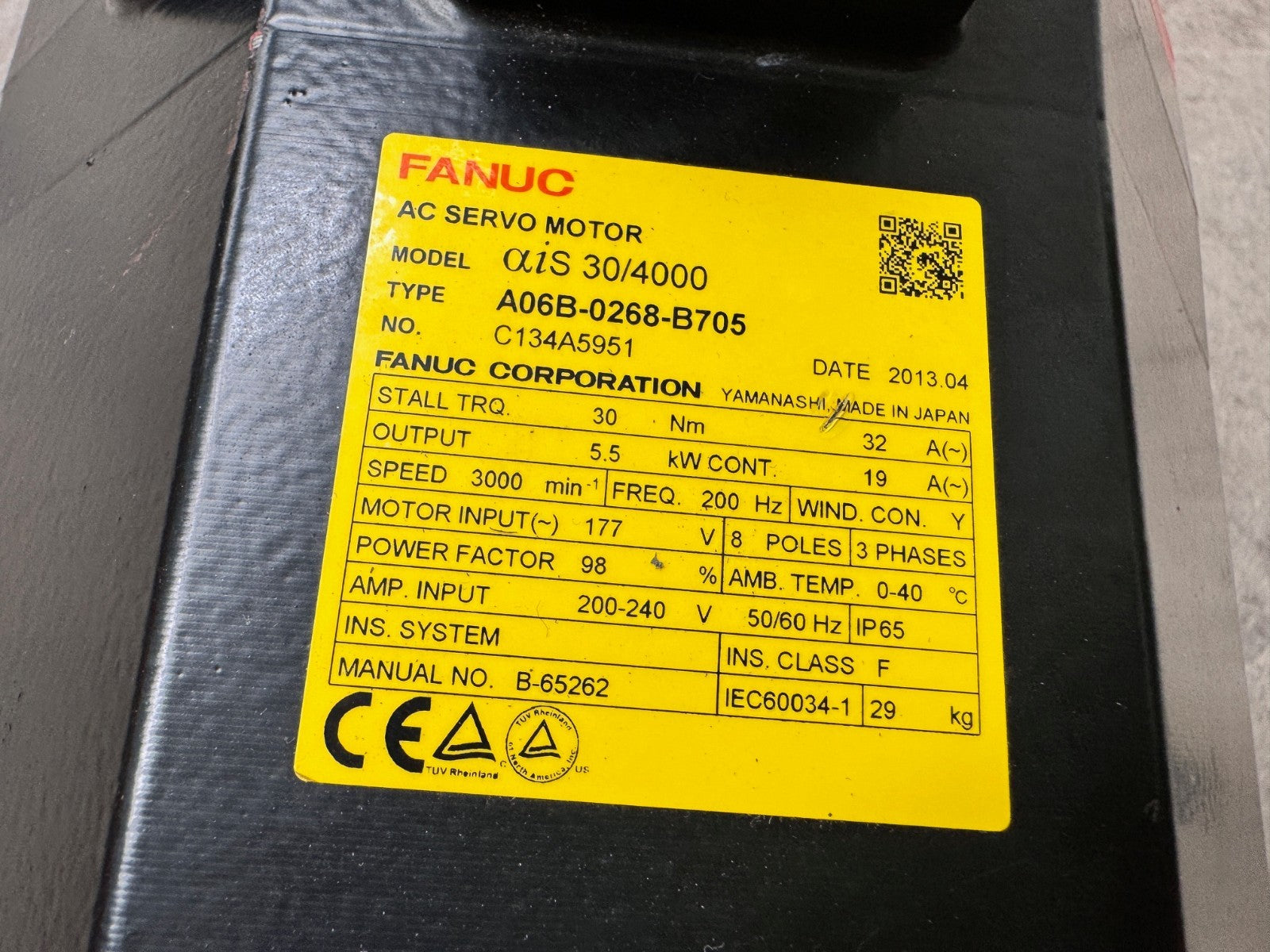 FANUC	AC SERVO MOTOR AIS 30/4000	A06B-0268-B705