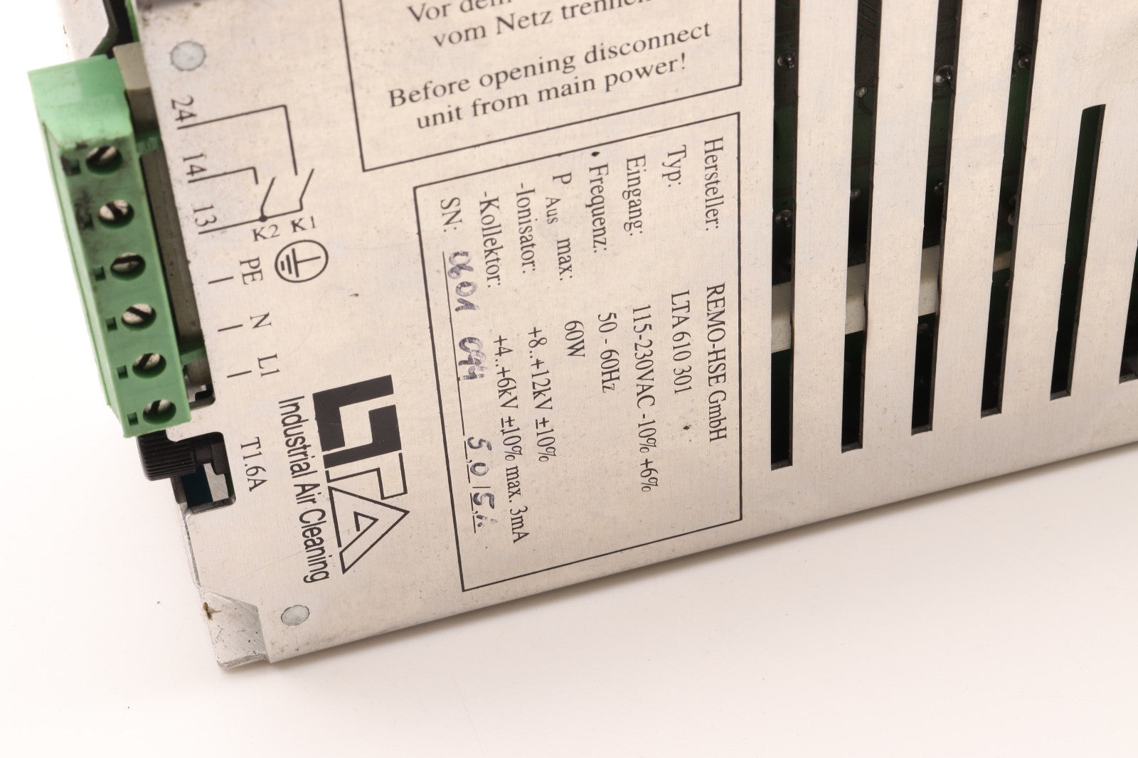 REMO-HSE GMBH	INDUSTRIAL AIR CLEANING LTA 610 301