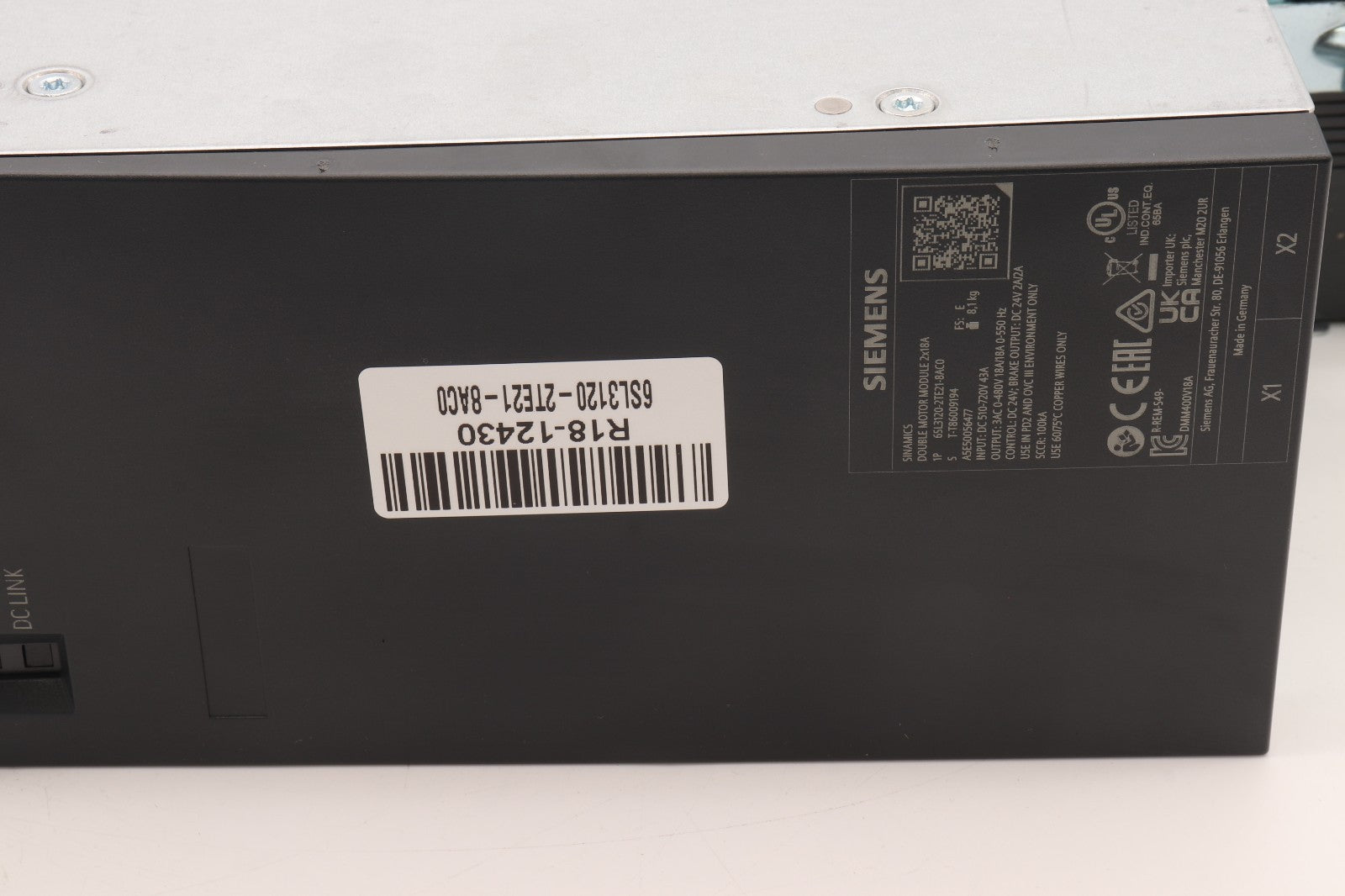 SIEMENS	DOUBLE MOTOR MODULE 2X18A	6SL3120-2TE21-8AC0