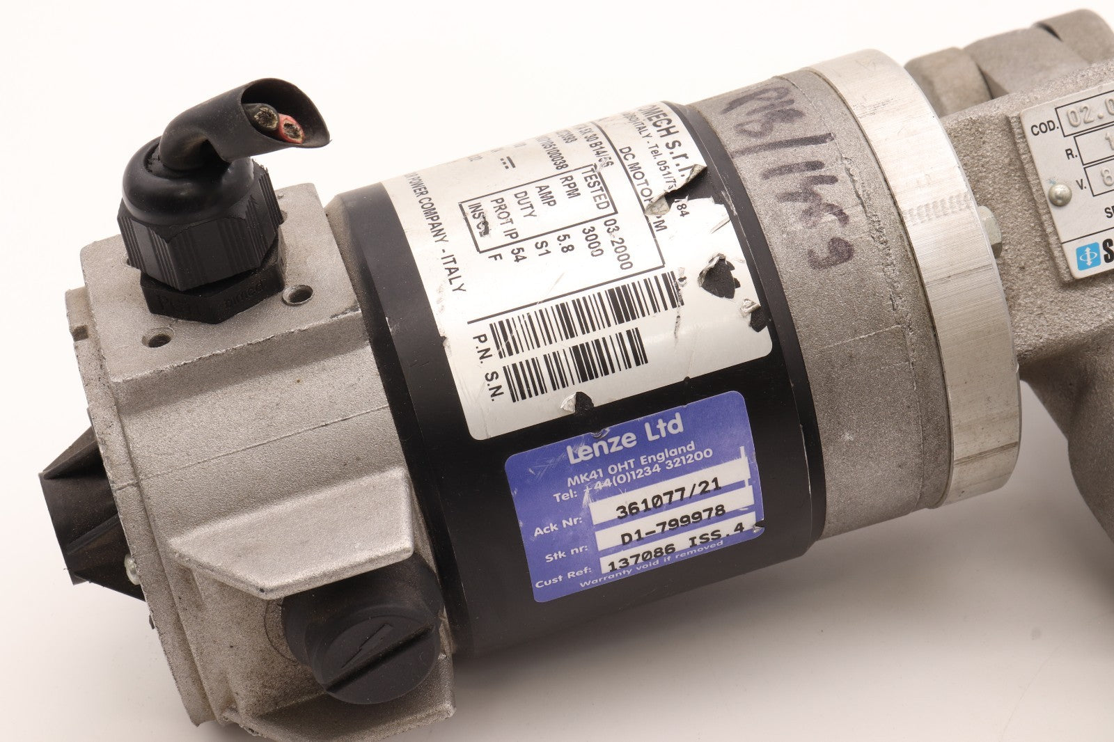 SERVOMECH	DC MOTOR LENZE 361077/21	PENTAX 5X 30 B14/56   SERVOMECH 02.020.103/21