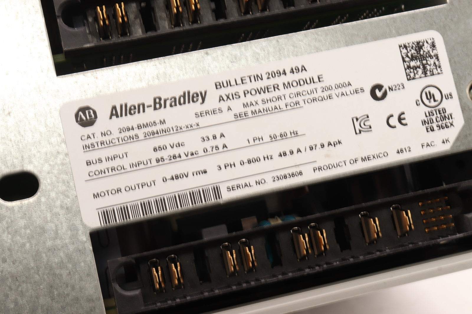ALLEN-BRADLEY	AXIS POWER MODULE 2094-BM05-M	SAFE OFF CONTROL  2094-SE02F-M00-S0