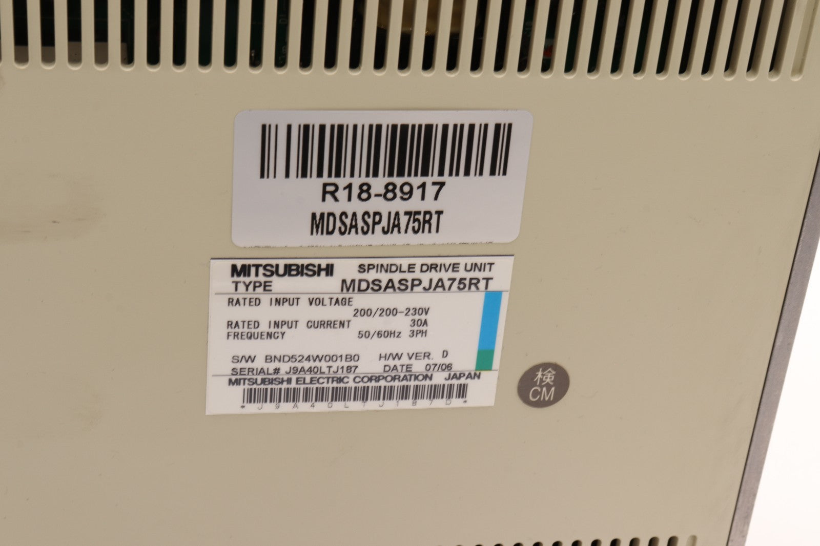 MITSUBISHI SPINDLE DRIVE UNIT MDSASPJA75RT
