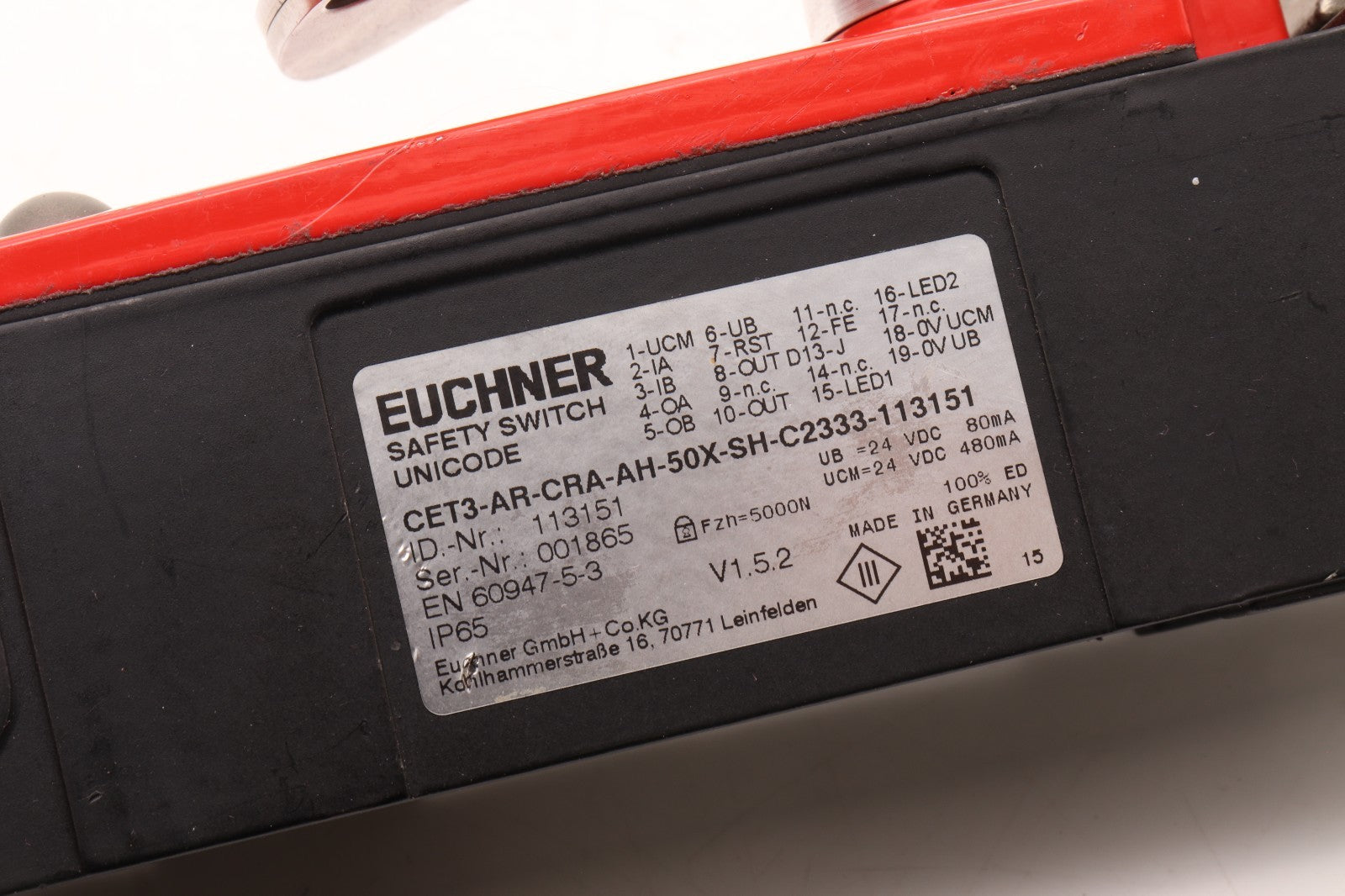 EUCHNER	CET3-AR-CRA-AH-50X-SH-C2333-113151	ID NR: 113151
