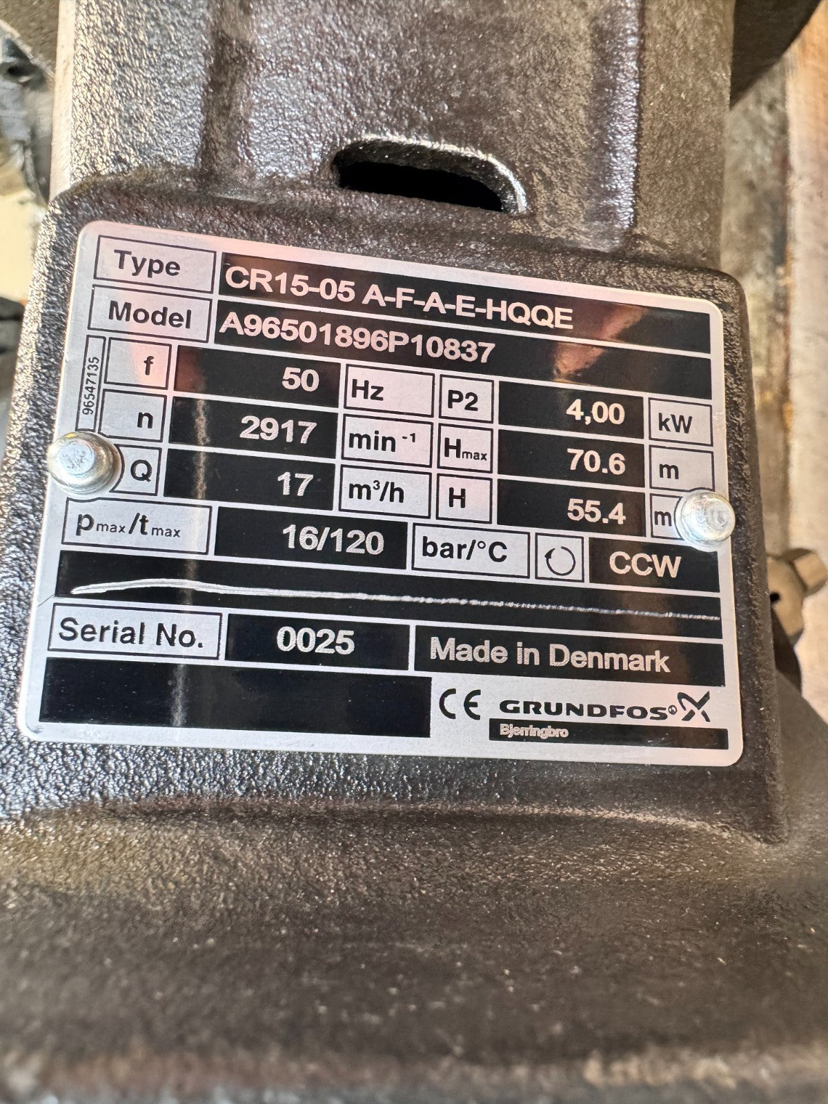GRUNDFOS	CR15-05 A-F-A-E-HQQE A96501896P10837	MG112MC2-28FT130-D1 85D15413