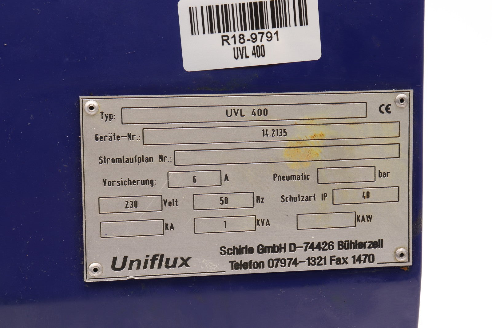 UNIFLUX  RISSPRÜFANLAGEN	UVL 400