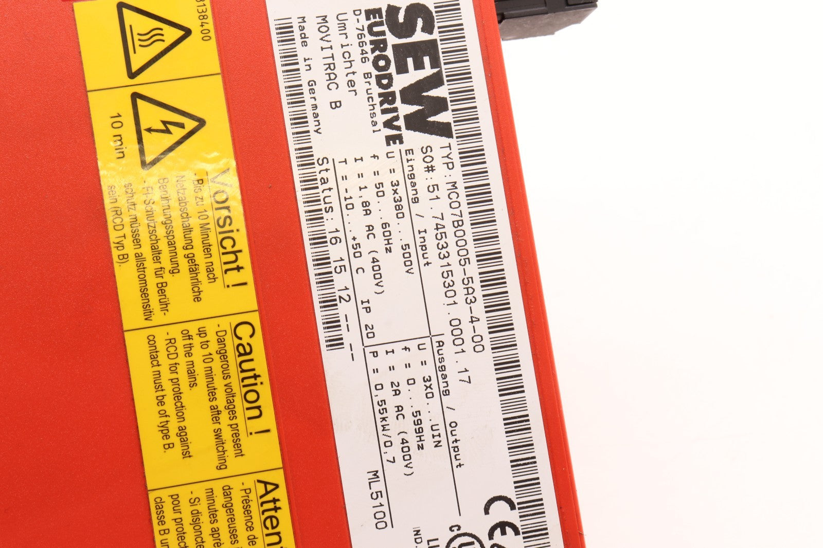 SEW-EURODRIVE	MC07B0005-5A3-4-00	51.7453315301.0001.17