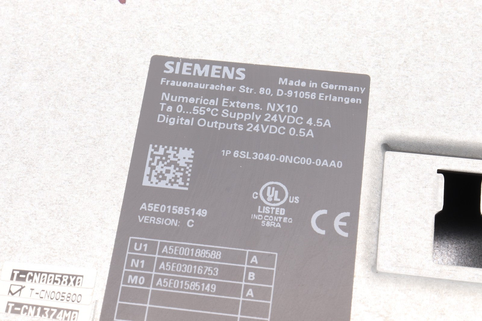 SIEMENS	NUMERICAL EXTENS NX10	6SL3040-0NC00-0AA0