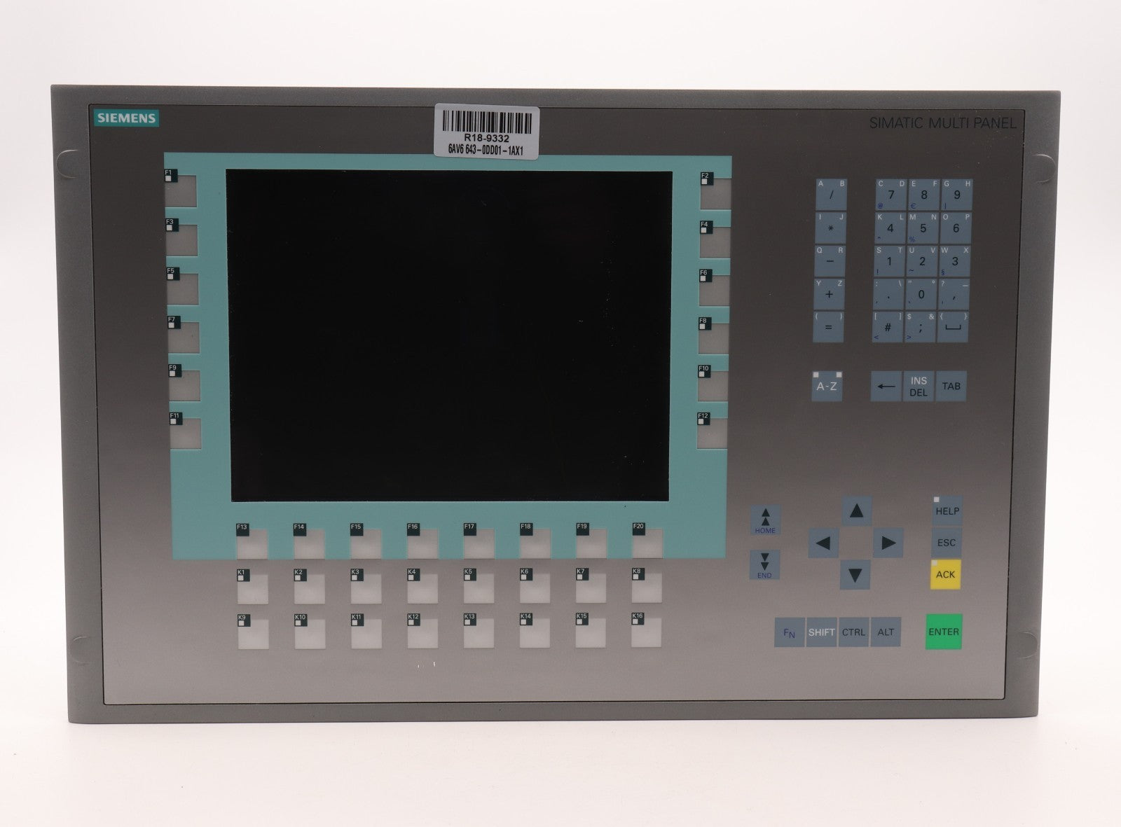 SIEMENS MP277 10" KEY 6AV6 643-0DD01-1AX1 R18-9332