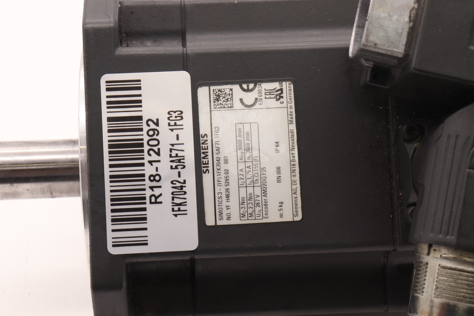 SIEMENS	SIMOTICS 3 PHASE MOTOR	1FK7042-5AF71-1FG3
