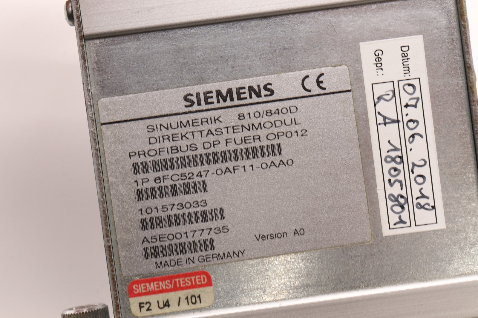 SIEMENS	SINUMERIK 810/840D DIREKT TASTEN MODUL	1P 6FC5247-0AF11-0AA0