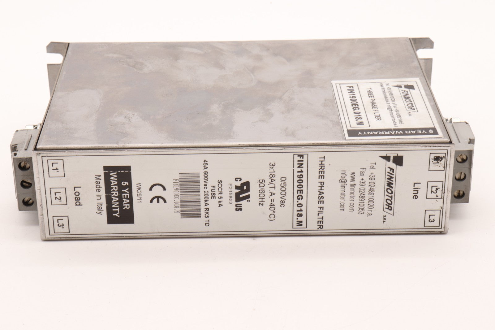 FINMOTOR  THREE PHASE FILTER FIN1900EG.018.M