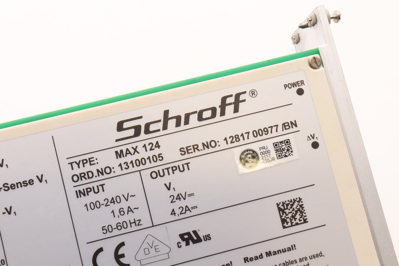 SCHROFF	MAX 124	ORD NO: 13100105