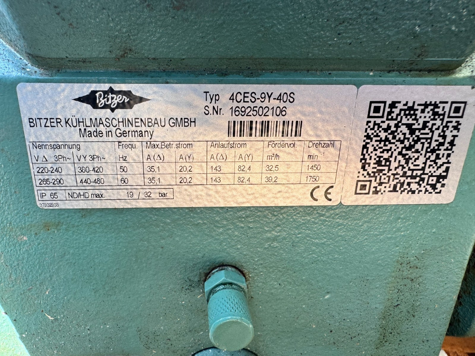 BITZER KÜHLMASCHINENBAU GMBH	4CES-9Y-40S	1692502106