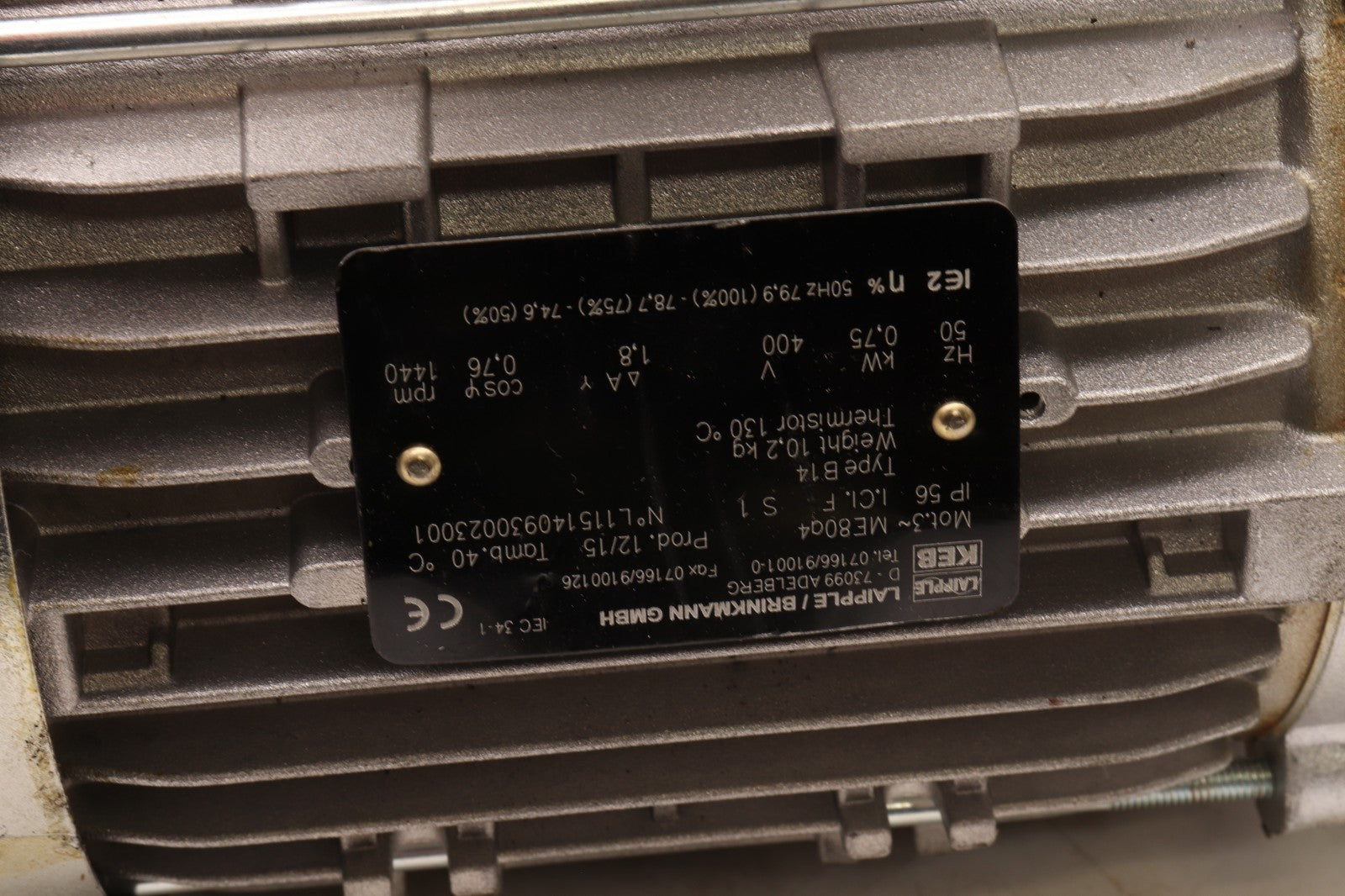 LAIPPLE/BRINKMANN GMBH	 3 PHASE MOTOR ME80A4	L115140930023001