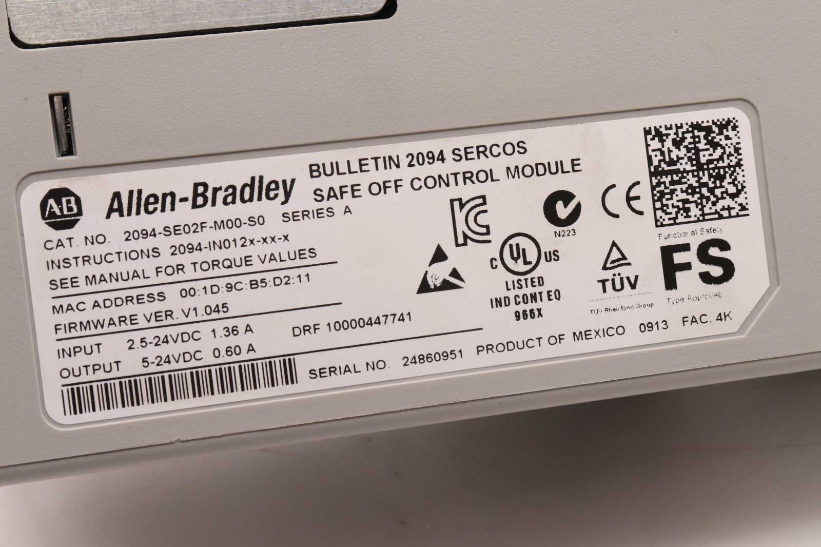 ALLEN BRADLEY	KINETIX 6200 2094-SE02F-M00-S0