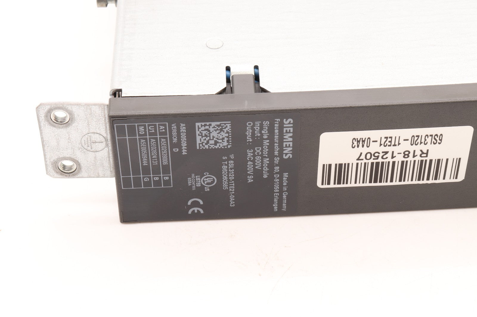 SIEMENS	SINGLE MOTOR MODULE	6SL3120-1TE21-0AA3