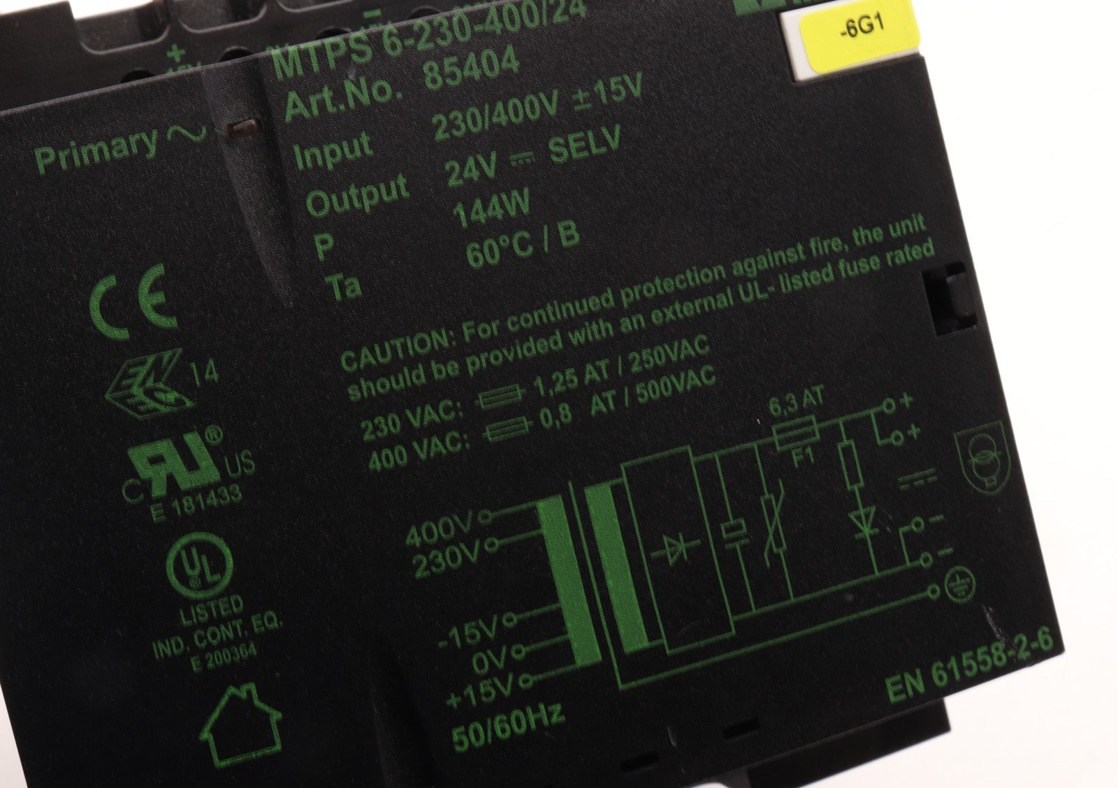 MURR ELEKTRONIK	MTPS 6-230-400/24	ART NO: 85404