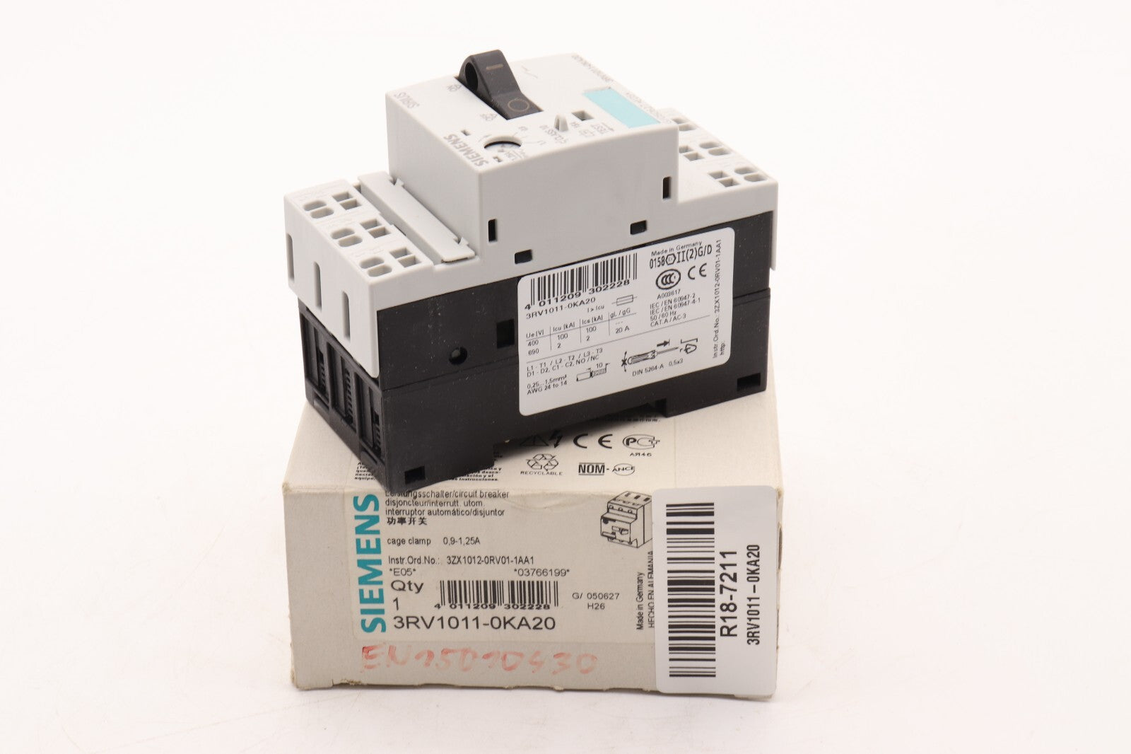 SIEMENS CAGE CLAMP 3RV1011-0KA20