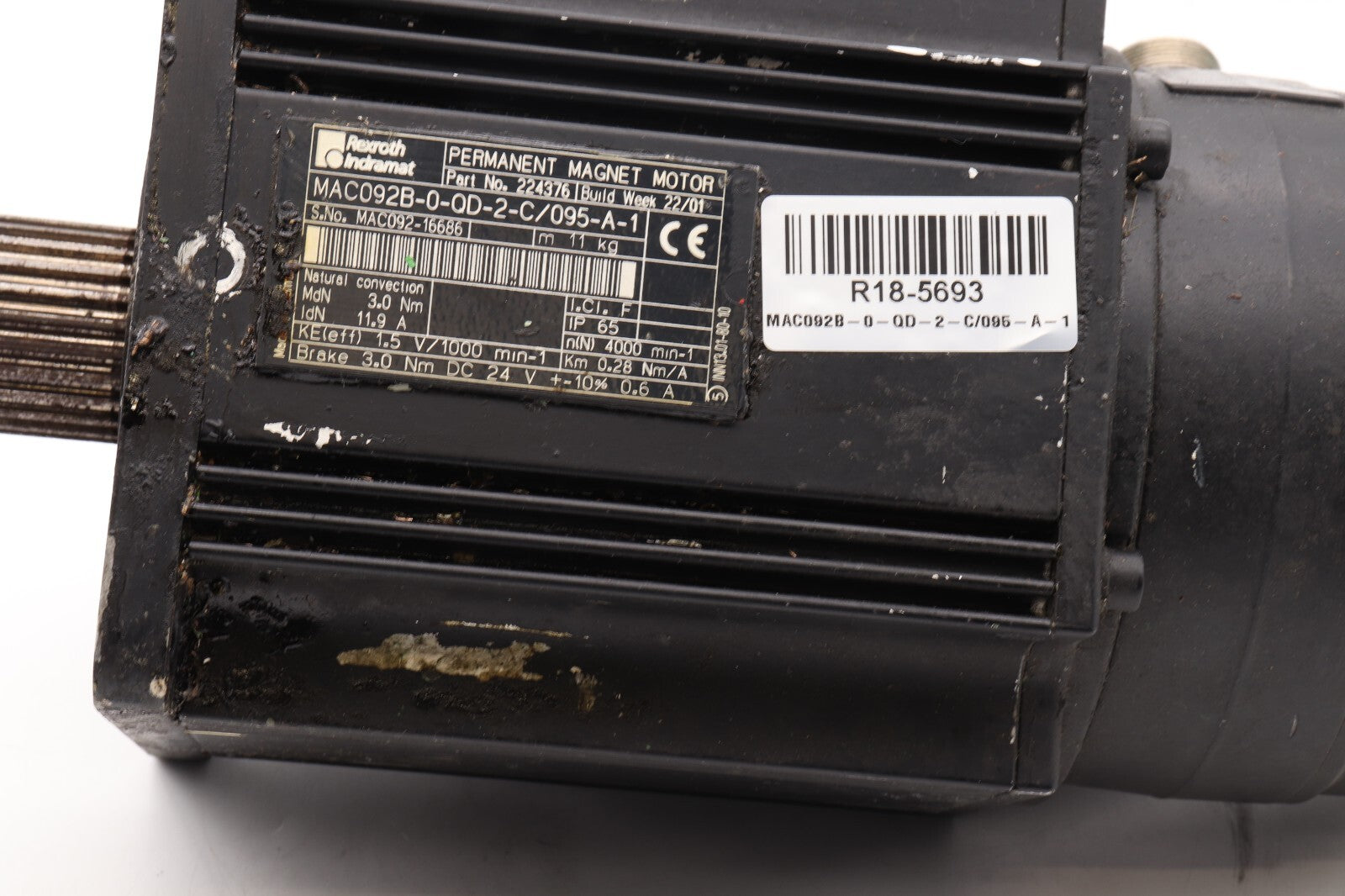 REXROTH INDRAMAT PERMANENT MAGNET MOTOR MAC092B-0-QD-2-C/095-A-1
