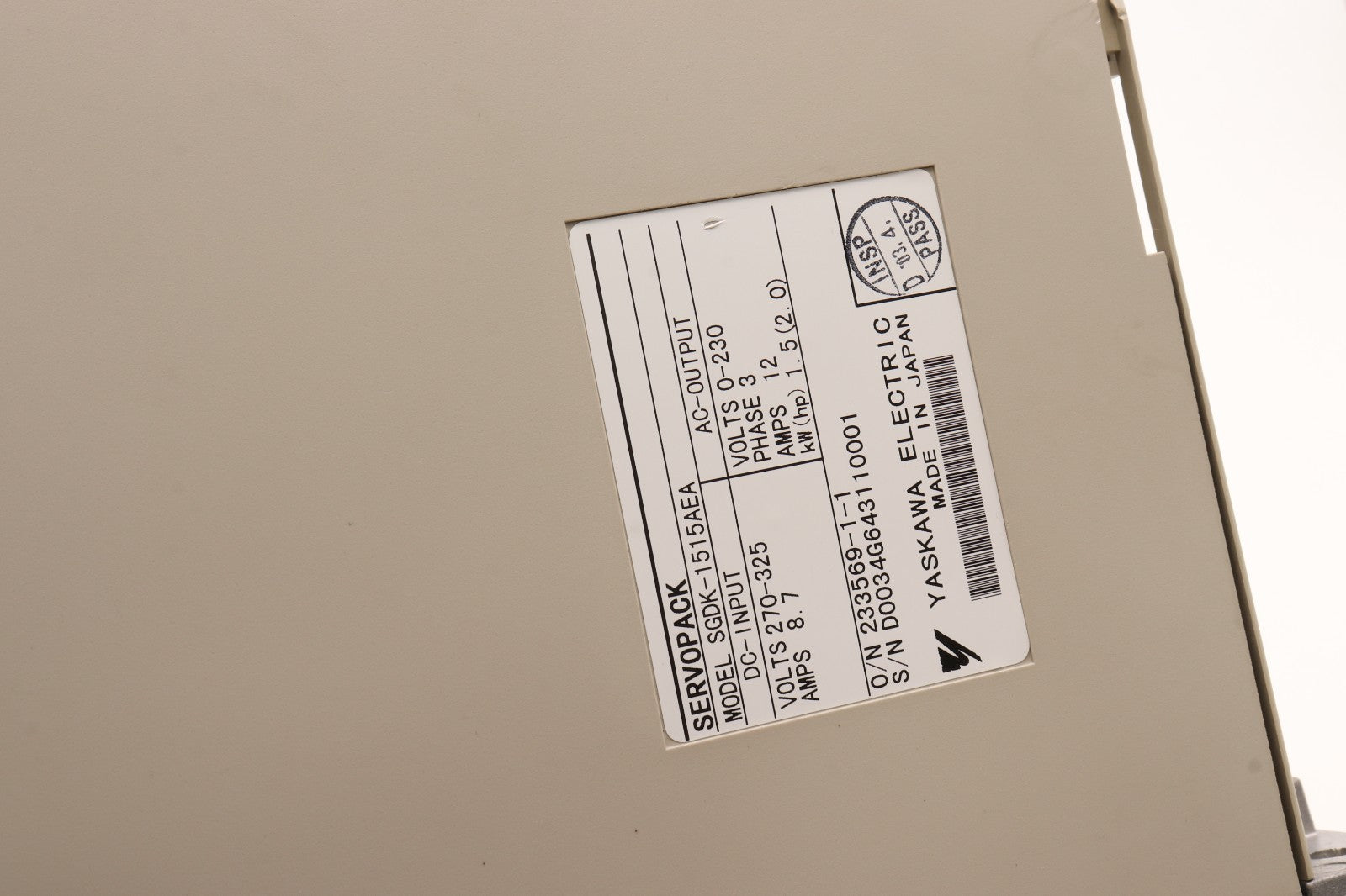 YASKAWA	SGDK-1515AEA