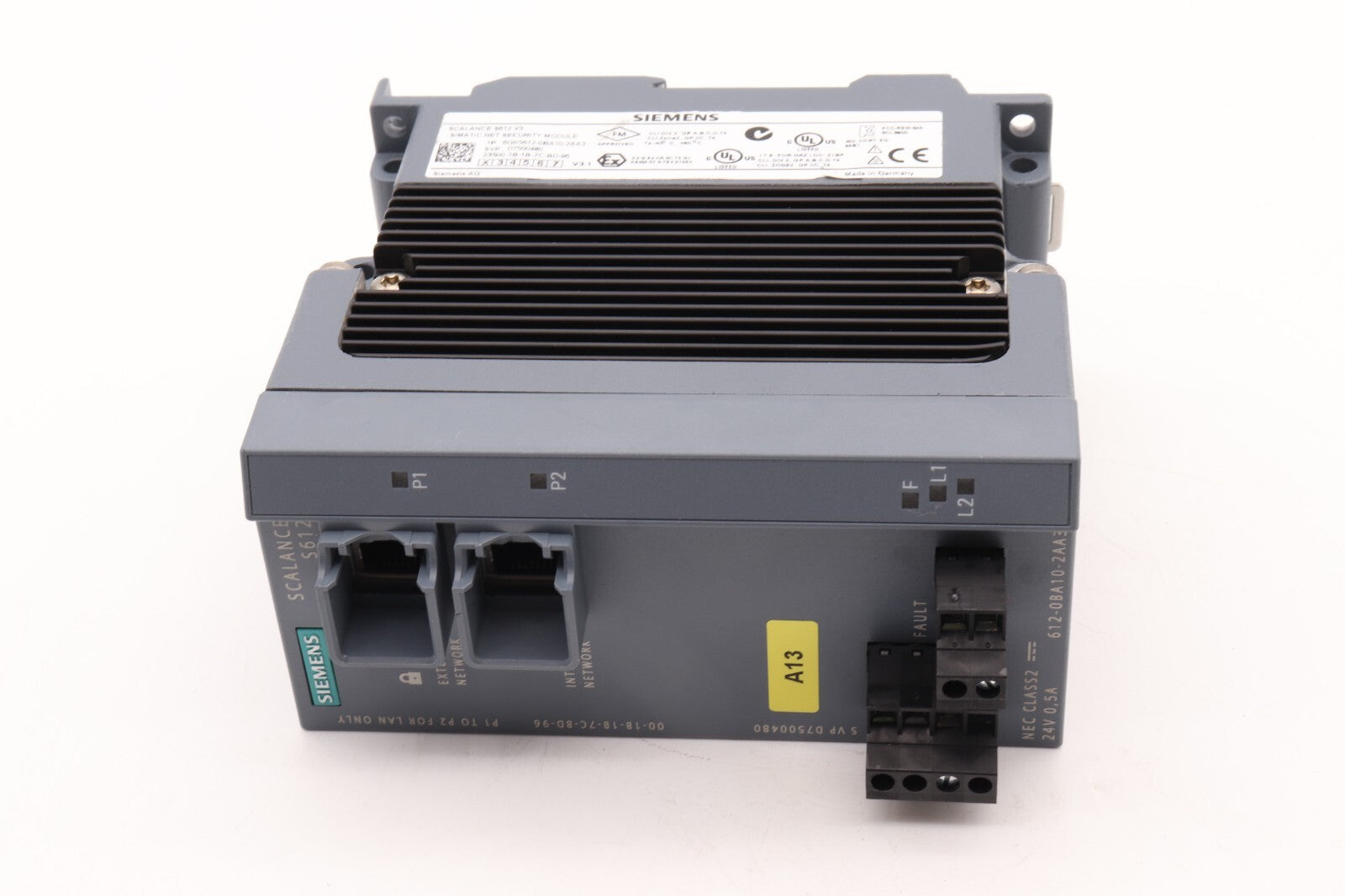 SIEMENS SCALANCE S612 V3 SIMATIC NET SECURITY MODULE 6GK5612-0BA10-2AA3