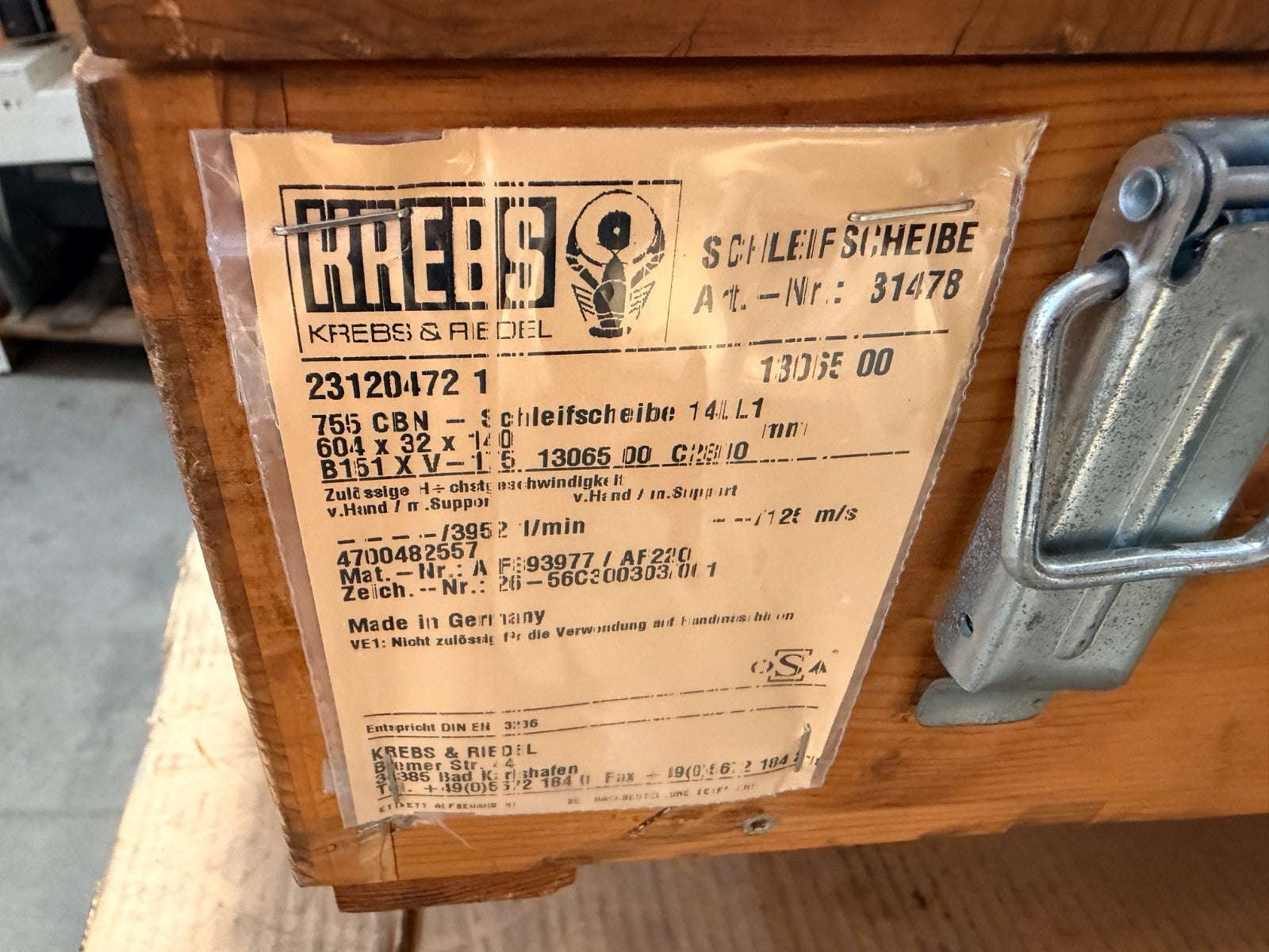 KREBS & RIEDEL	GK00001415 MAT NO. 893977/AF220