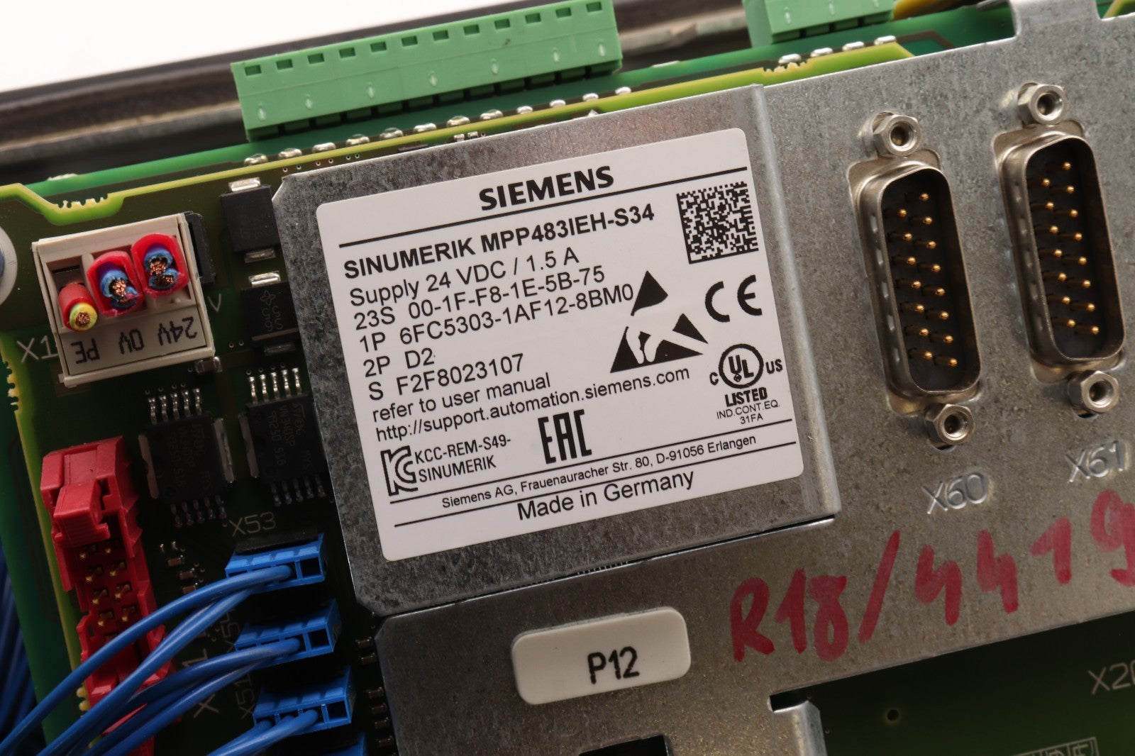 SIEMENS	SINUMERIK MPP483IEH-S34	6FC5303-1AF12-8BM0
