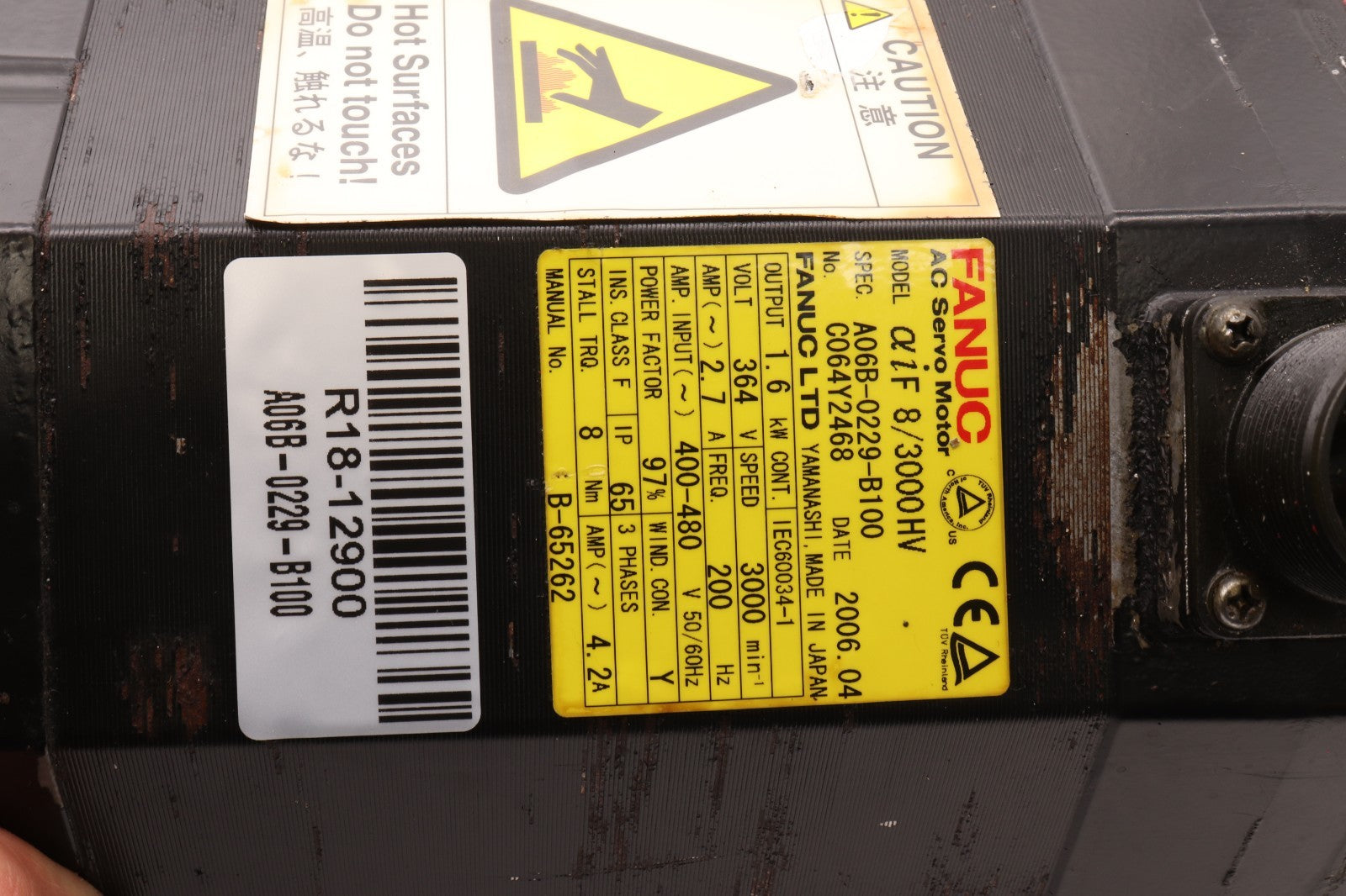 FANUC  	AC SERVO MOTOR	A06B-0229-B100