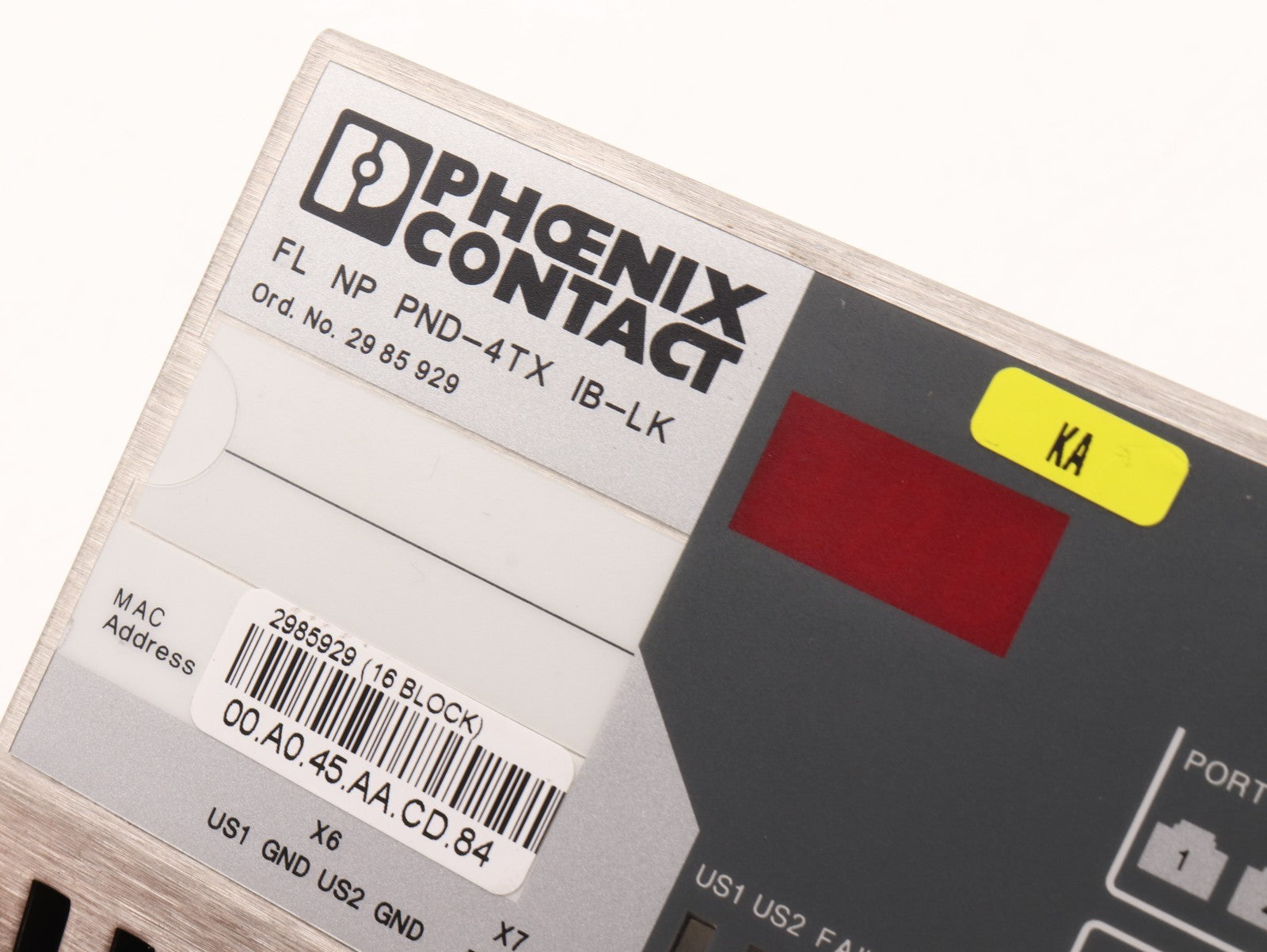 PHOENIX CONTACT	FL NP PND-4TX IB-LK	ORD.NO. 29 85 929