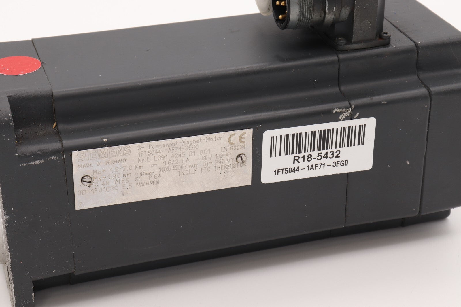 SIEMENS BRUSHLESS SERVO MOTOR 1FT5044-1AF71-3EG0