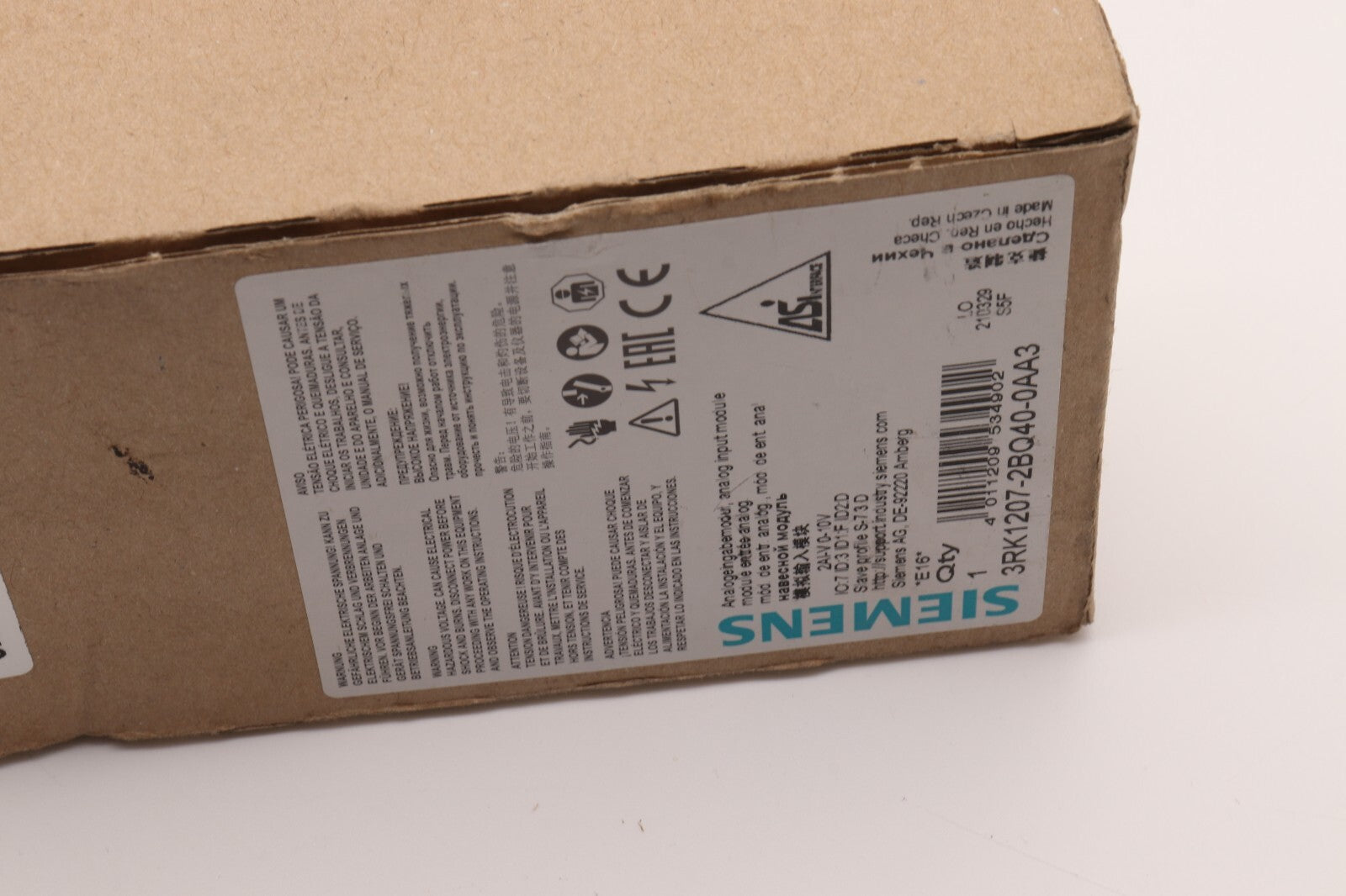 SIEMENS ANALOG INPUT MODULE 3RK1207-2BQ40-0AA3