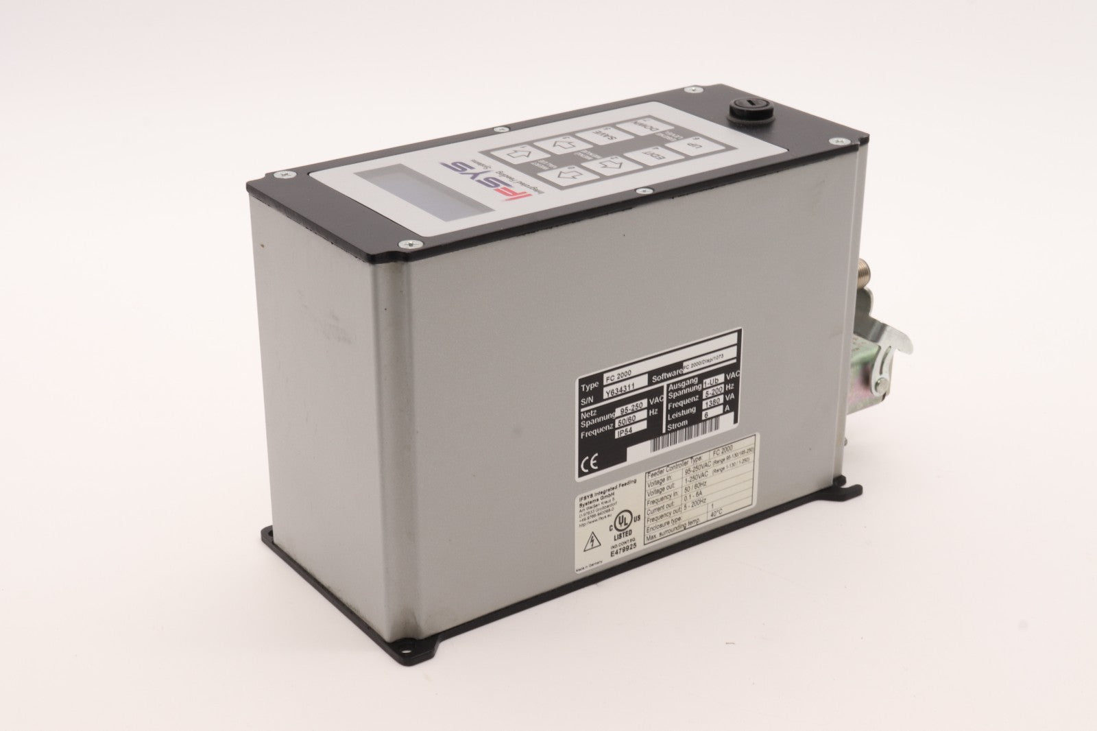 IFSYS	FEEDER CONTROLLER TYPE: FC 2000	SOFTWARE: FC 2000/DISP/1073