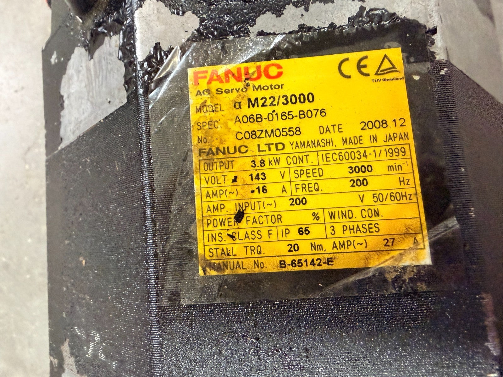 FANUC 	AC SERVO MOTOR	A06B-0165-B076