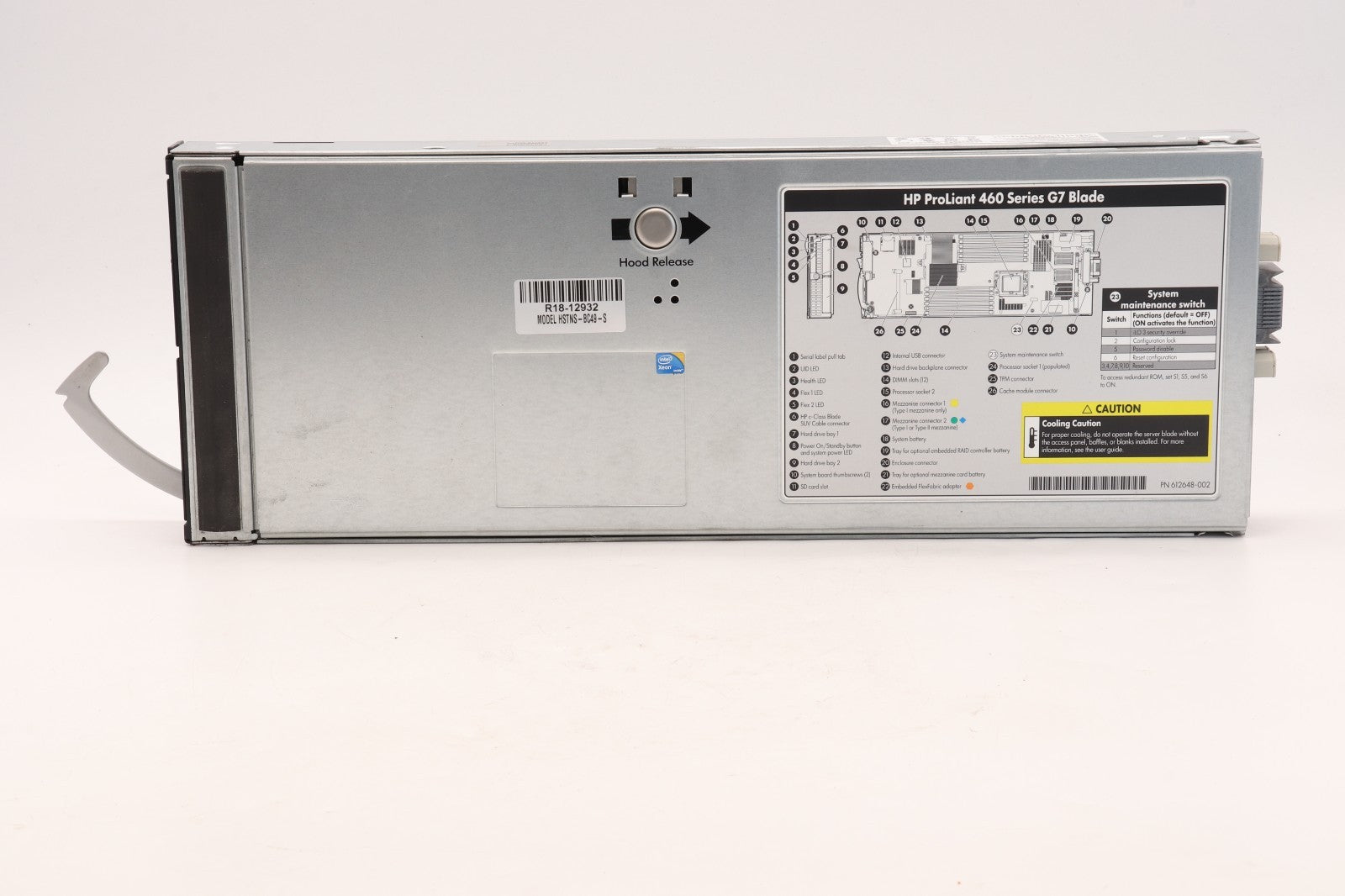 HEWLETT PACKARD	HP REGULATORY MODEL HSTNS-BC49-S	HP PROLIANT 460 SERIES G7 BLADE