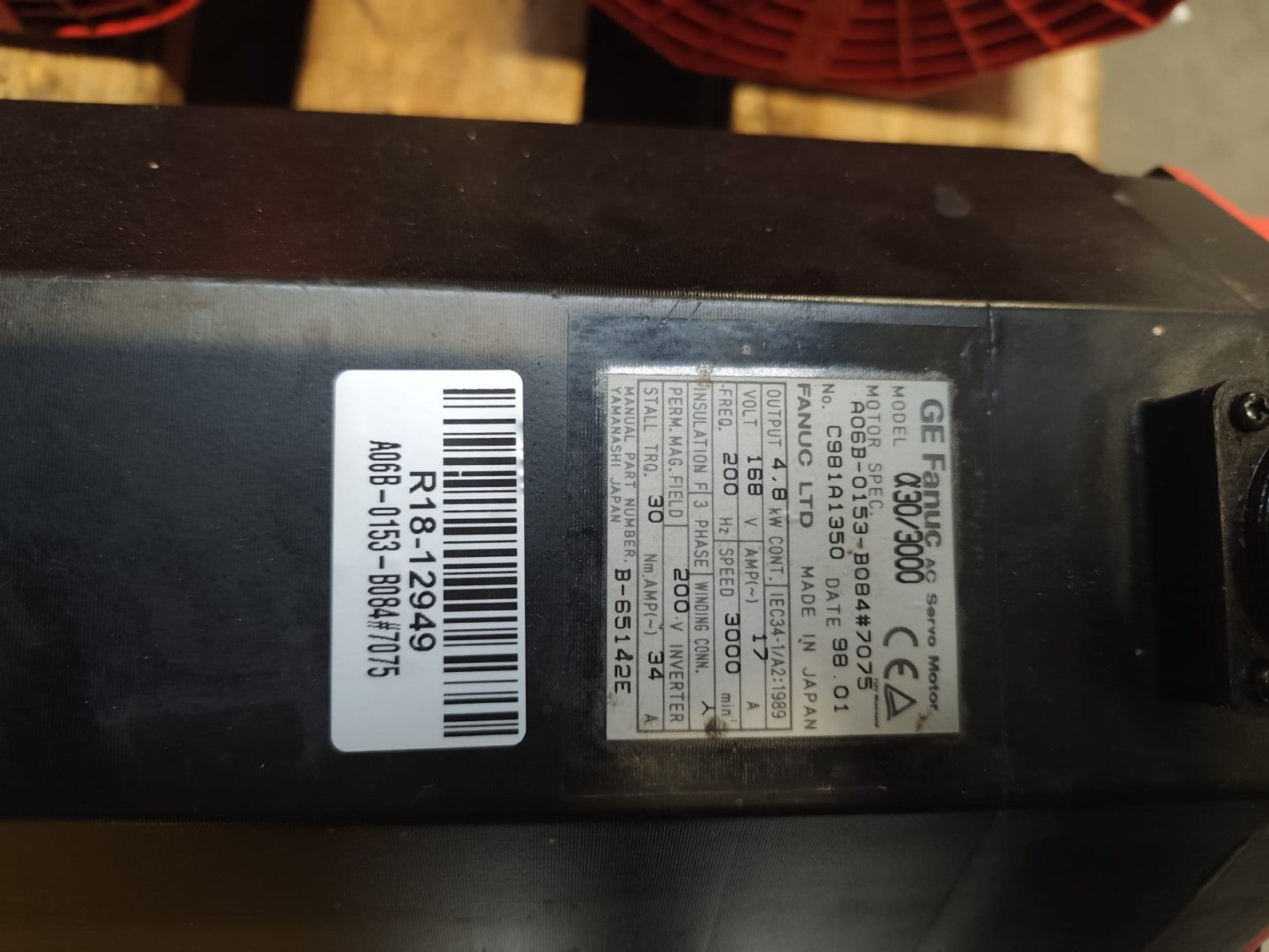 GE FANUC	  AC SERVO MOTOR	A06B-0153-B084#7075