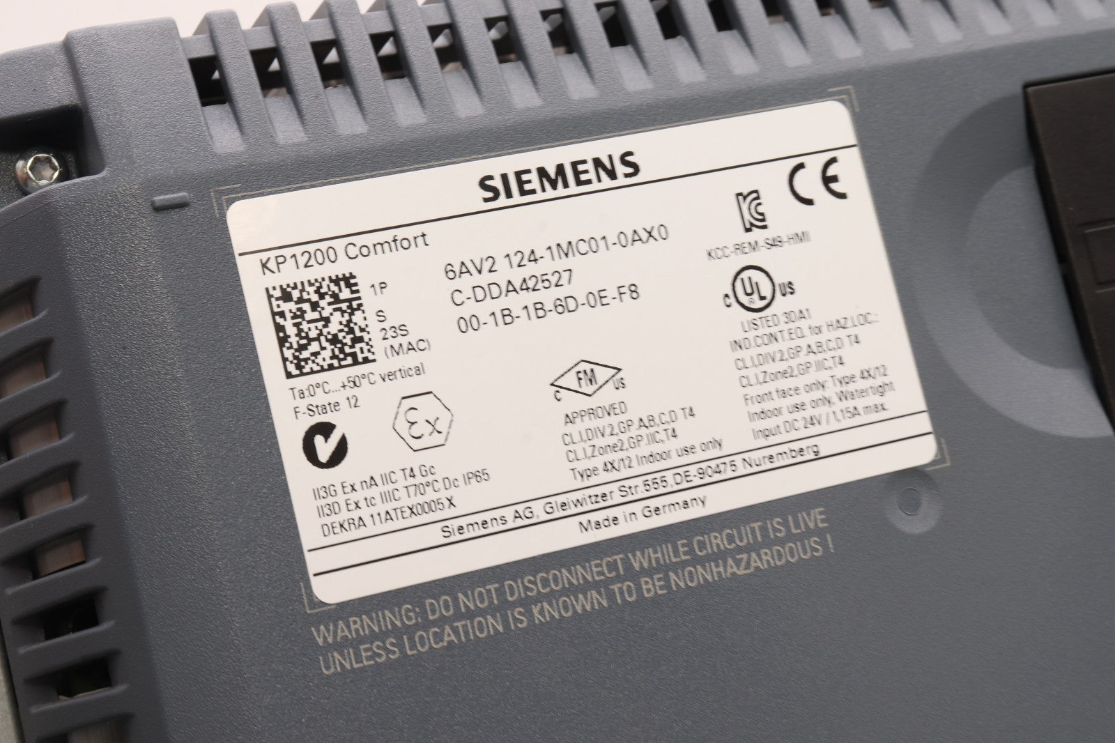 SIEMENS	KP1200 COMFORT	6AV2124-1MC01-0AX0