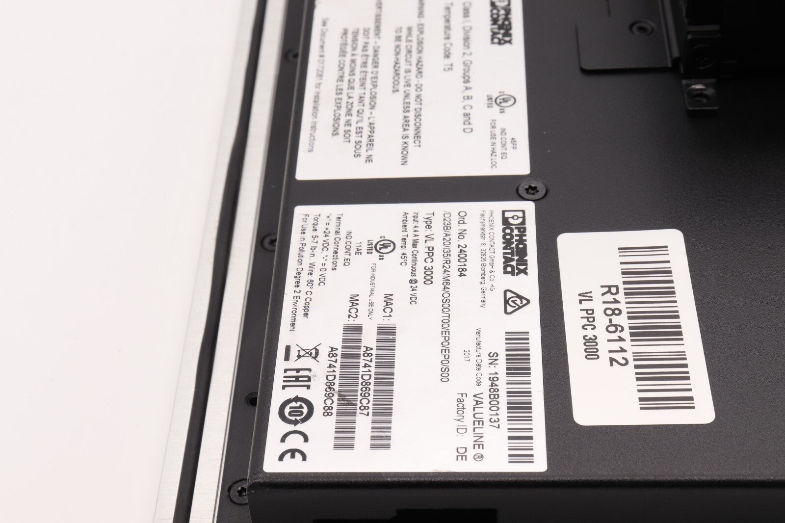 PHOENIX CONTACT VL PPC 3000 2400184 /D23B/A20/I35/R24/M64/OS00/T00/EP0/EP0/S00
