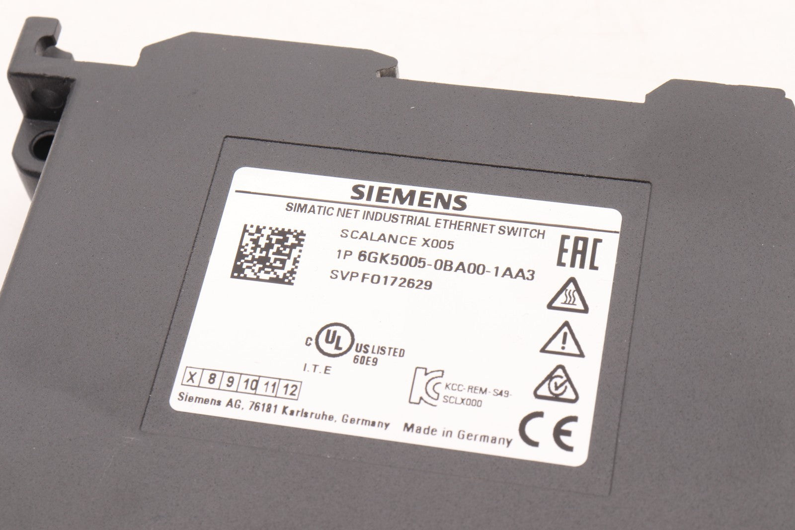SIEMENS  SIMATIC NET INDUSTRIAL ETHERNET SWITCH	6GK5005-0BA00-1AA3