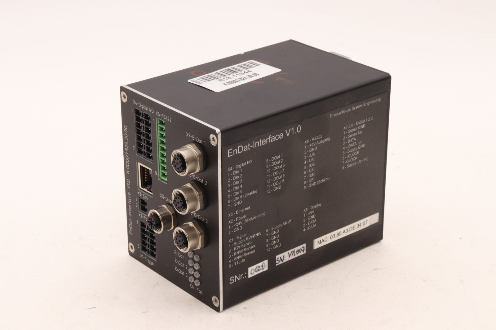 THYSSENKRUPP  SYSTEM ENGINEERING	ENDAT-INTERFACE V1.0	K.00003.824.30.00