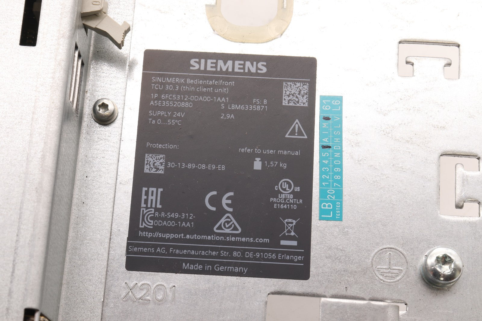 SIEMENS	6FC5312-0DA00-1AA1	SINUMERIK TCU 30.3 L