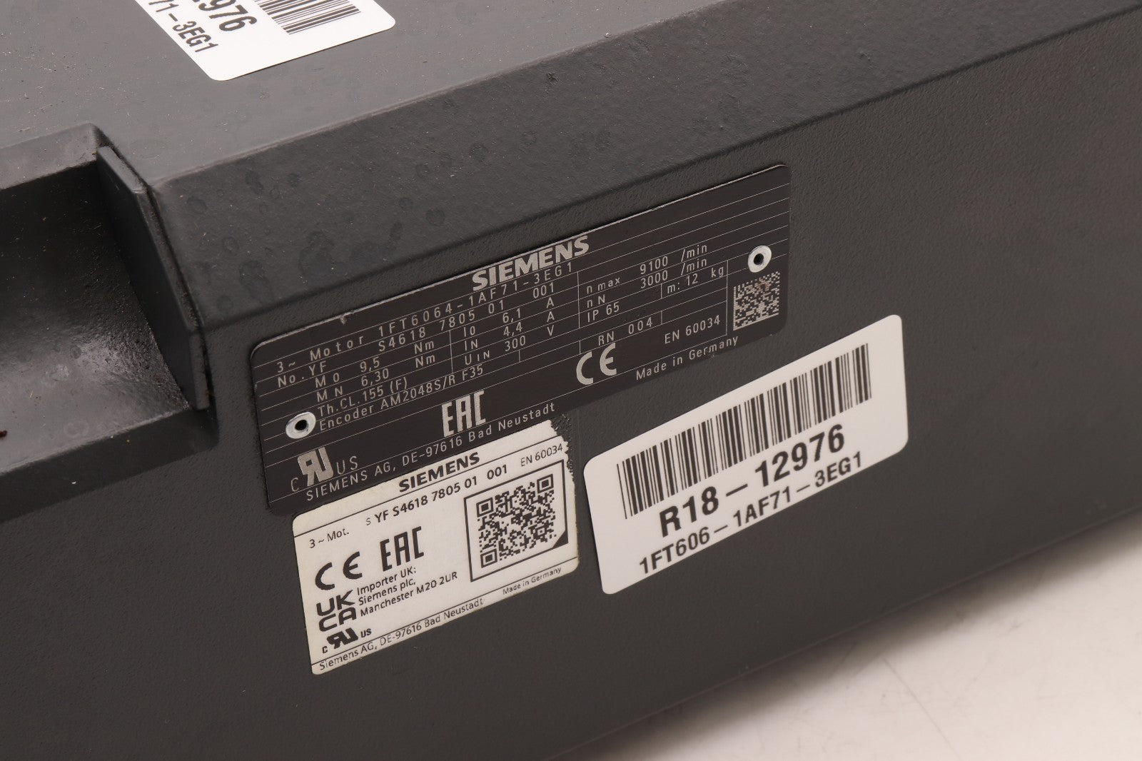 SIEMENS	3 PHASE MOTOR 	1FT6064-1AF71-3EG1