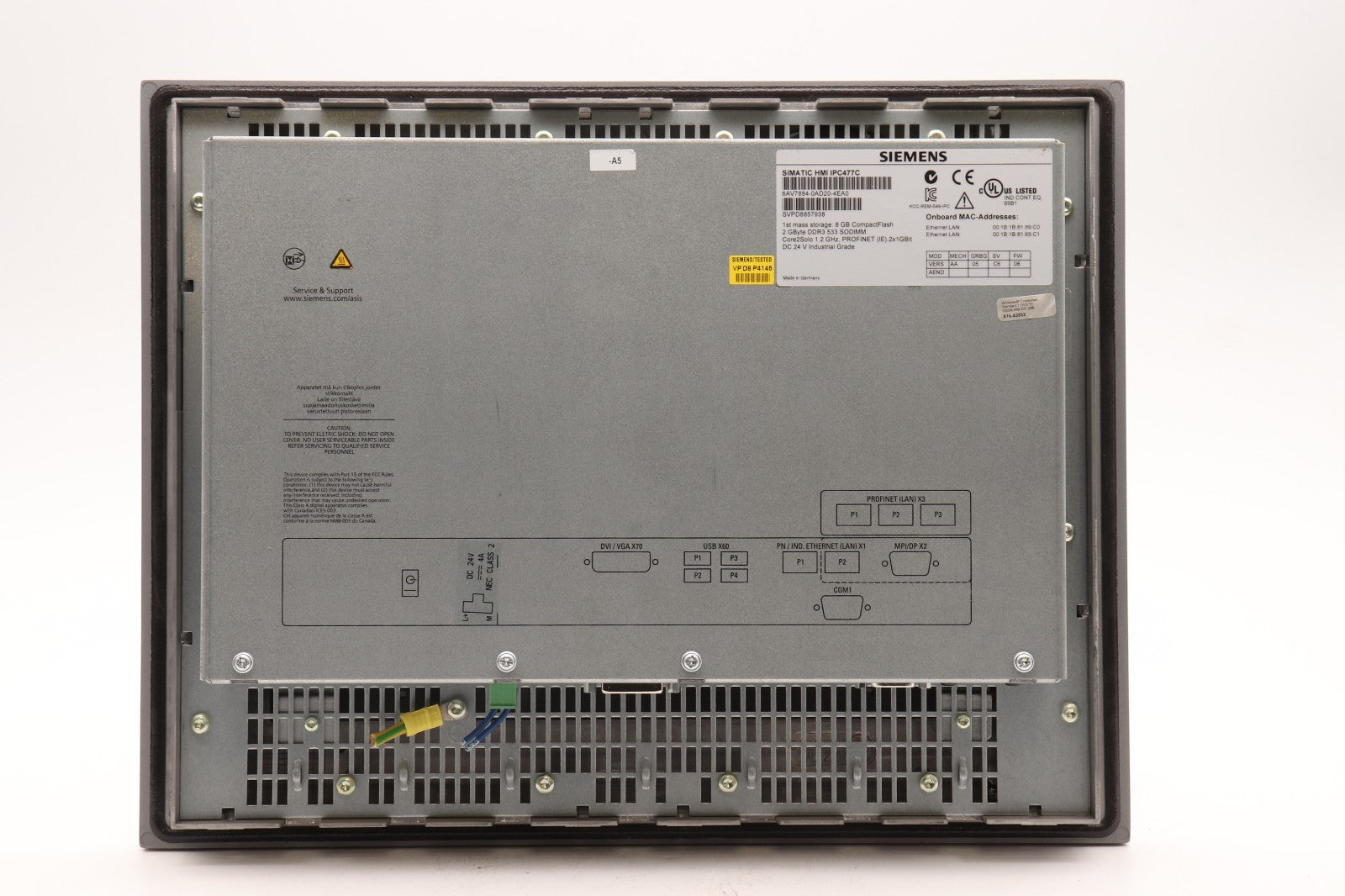 SIEMENS  SIMATIC HMI IPC477C  6AV7884-0AD20-4EA0
