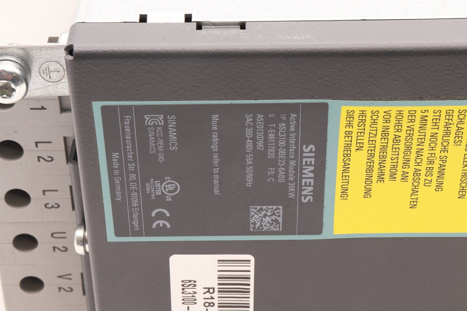 SIEMENS	ACTIVE INTERFACE MODULE 36KW	6SL3100-0BE23-6AB0