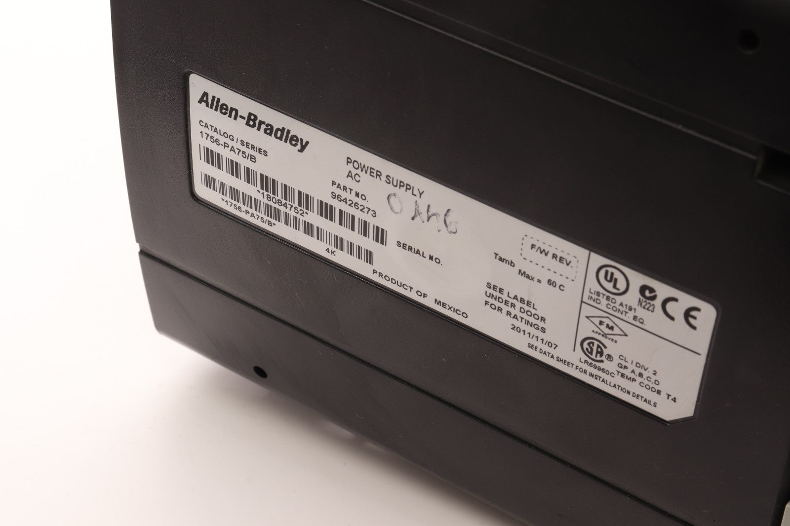 ALLEN BRADLEY	1756-PA75/B	+ 1756-A17 B